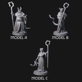 Robed Tiefling Monks Miniature for Dungeons and Dragons, Pathfinder or other TTRPGs