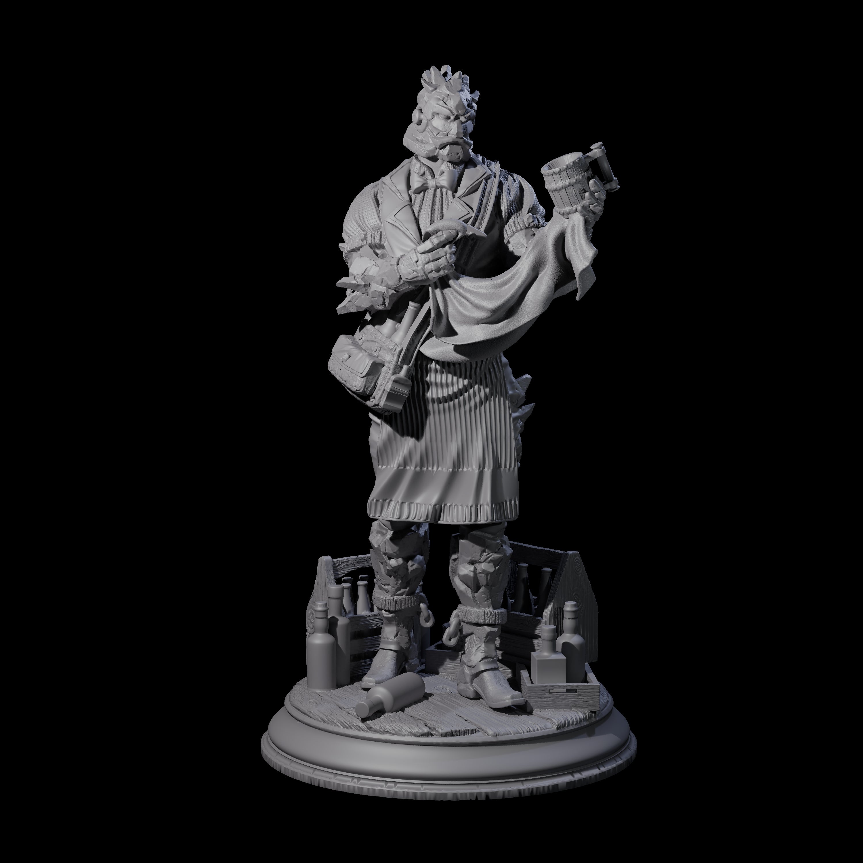 Rock Man Bartender Miniature for Dungeons and Dragons, Pathfinder or other TTRPGs