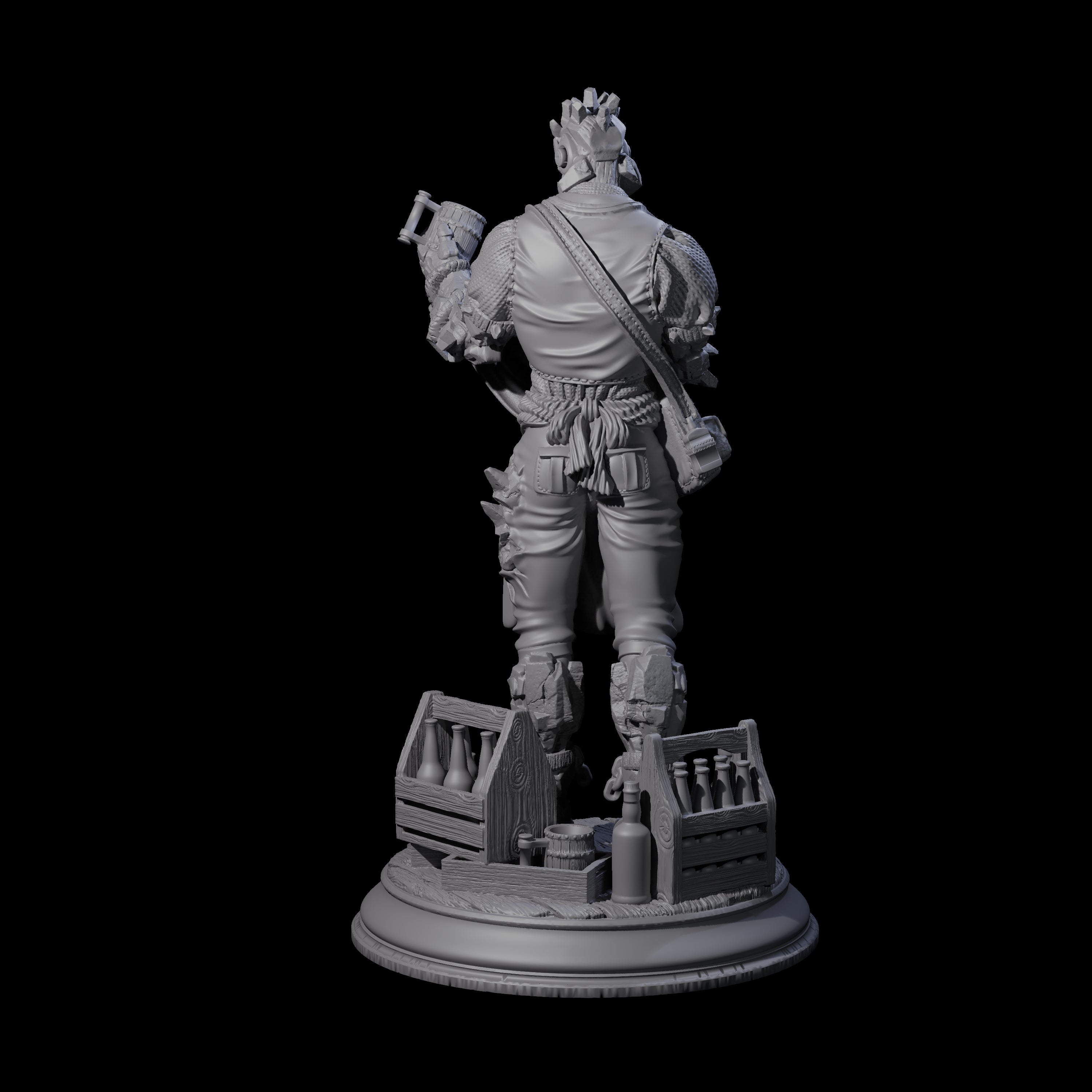 Rock Man Bartender Miniature for Dungeons and Dragons, Pathfinder or other TTRPGs