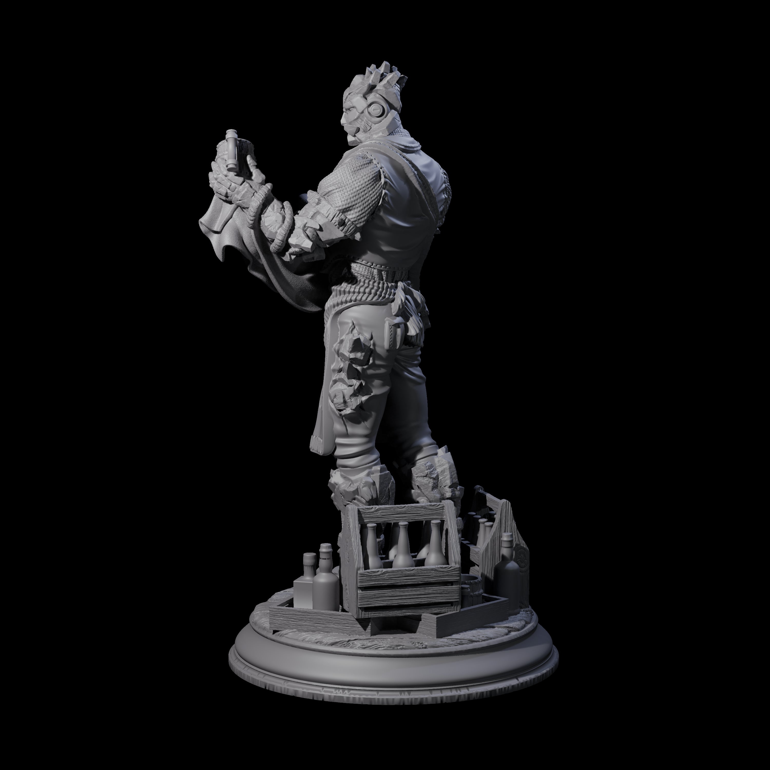 Rock Man Bartender Miniature for Dungeons and Dragons, Pathfinder or other TTRPGs