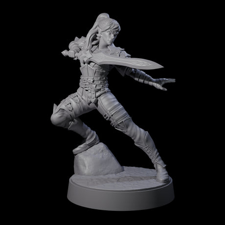 Rock Poised Elf Master Dueller Miniature for Dungeons and Dragons, Pathfinder or other TTRPGs