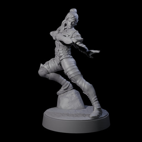 Rock Poised Elf Master Dueller Miniature for Dungeons and Dragons, Pathfinder or other TTRPGs