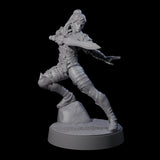 Rock Poised Elf Master Dueller Miniature for Dungeons and Dragons, Pathfinder or other TTRPGs