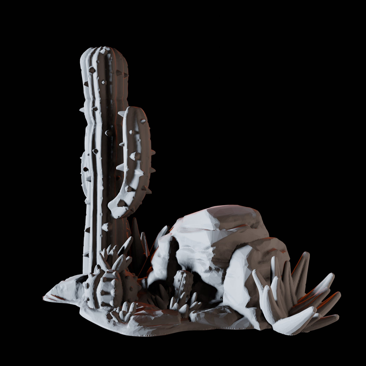 Rock and Cactus A Miniature for Dungeons and Dragons, Pathfinder or other TTRPGs