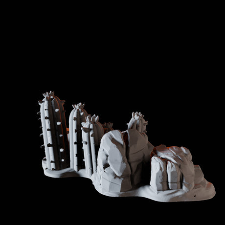 Rock and Cactus B Miniature for Dungeons and Dragons, Pathfinder or other TTRPGs