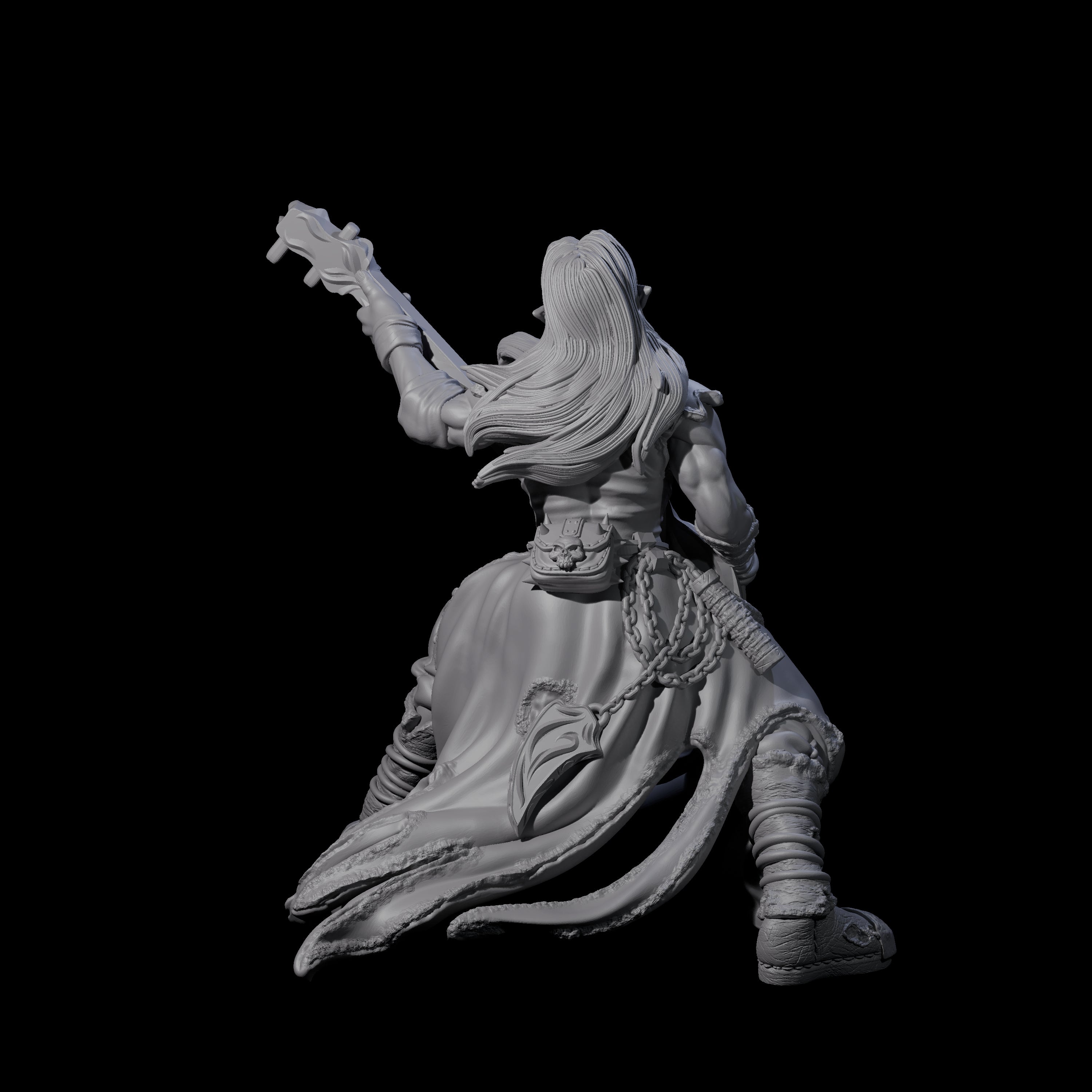 Rocking Out Elf Bard Miniature for Dungeons and Dragons, Pathfinder or other TTRPGs