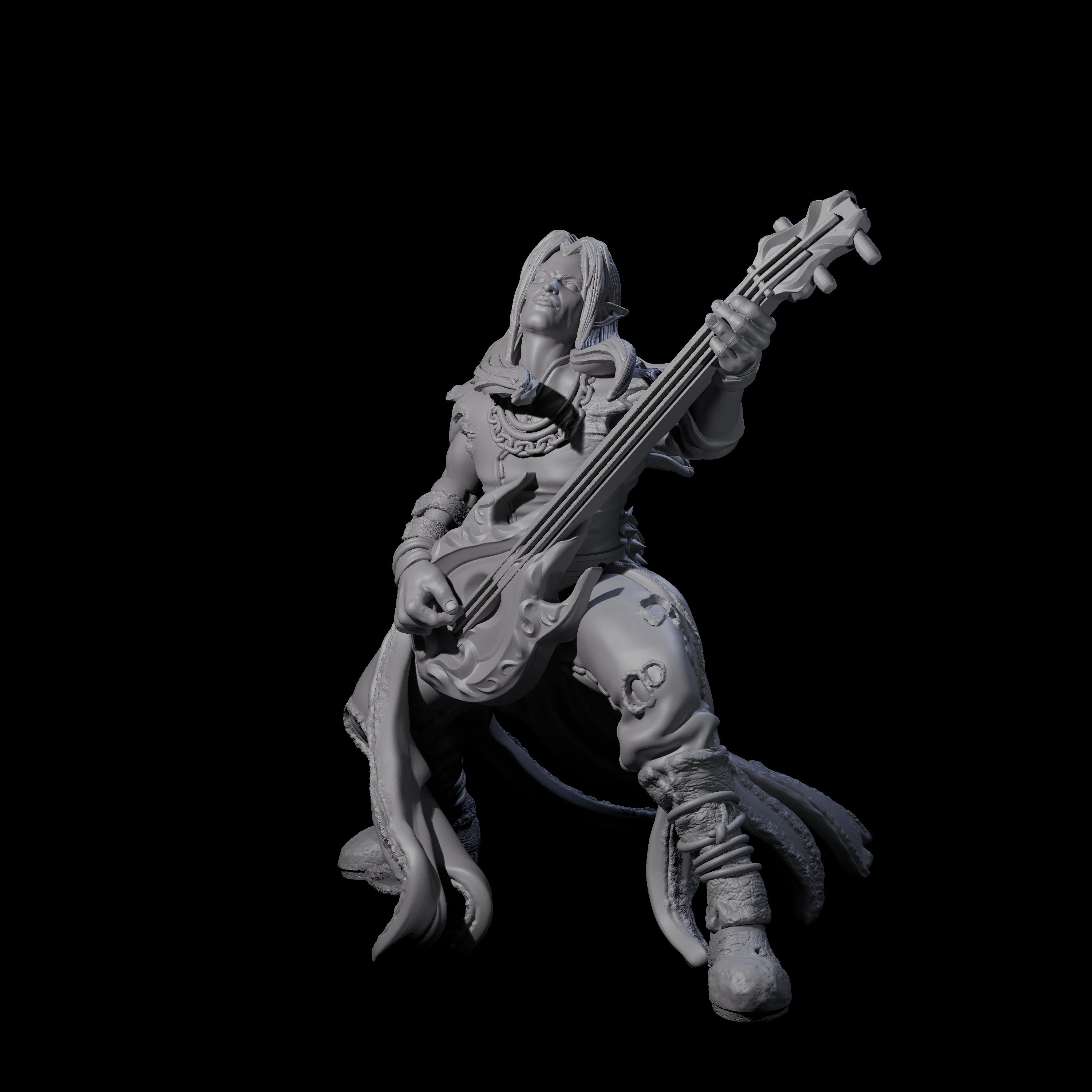 Rocking Out Elf Bard Miniature for Dungeons and Dragons, Pathfinder or other TTRPGs