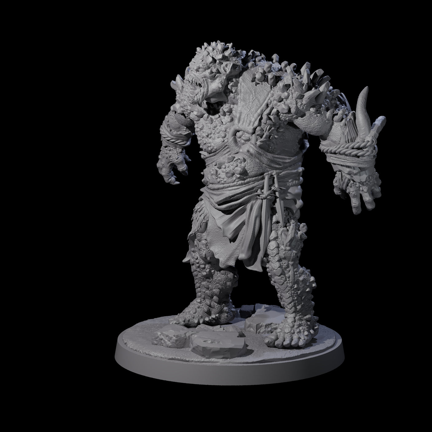 Rocky Ogre A Miniature for Dungeons and Dragons, Pathfinder or other TTRPGs