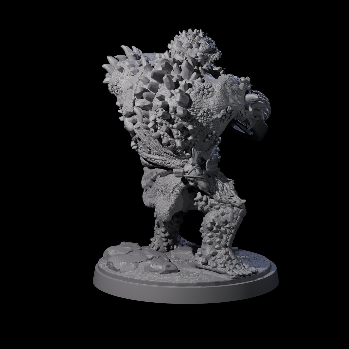 Rocky Ogre B Miniature for Dungeons and Dragons, Pathfinder or other TTRPGs