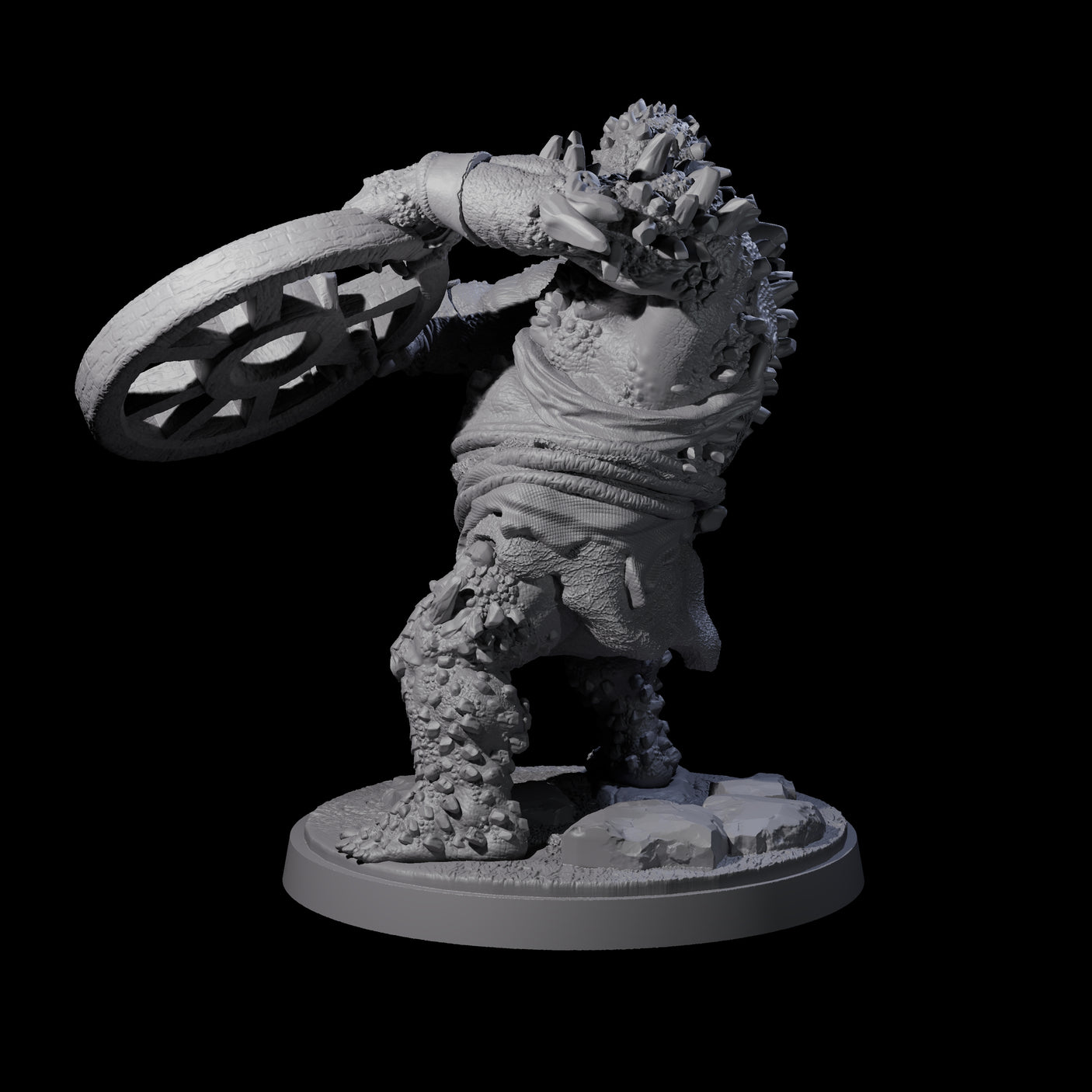 Rocky Ogre B Miniature for Dungeons and Dragons, Pathfinder or other TTRPGs