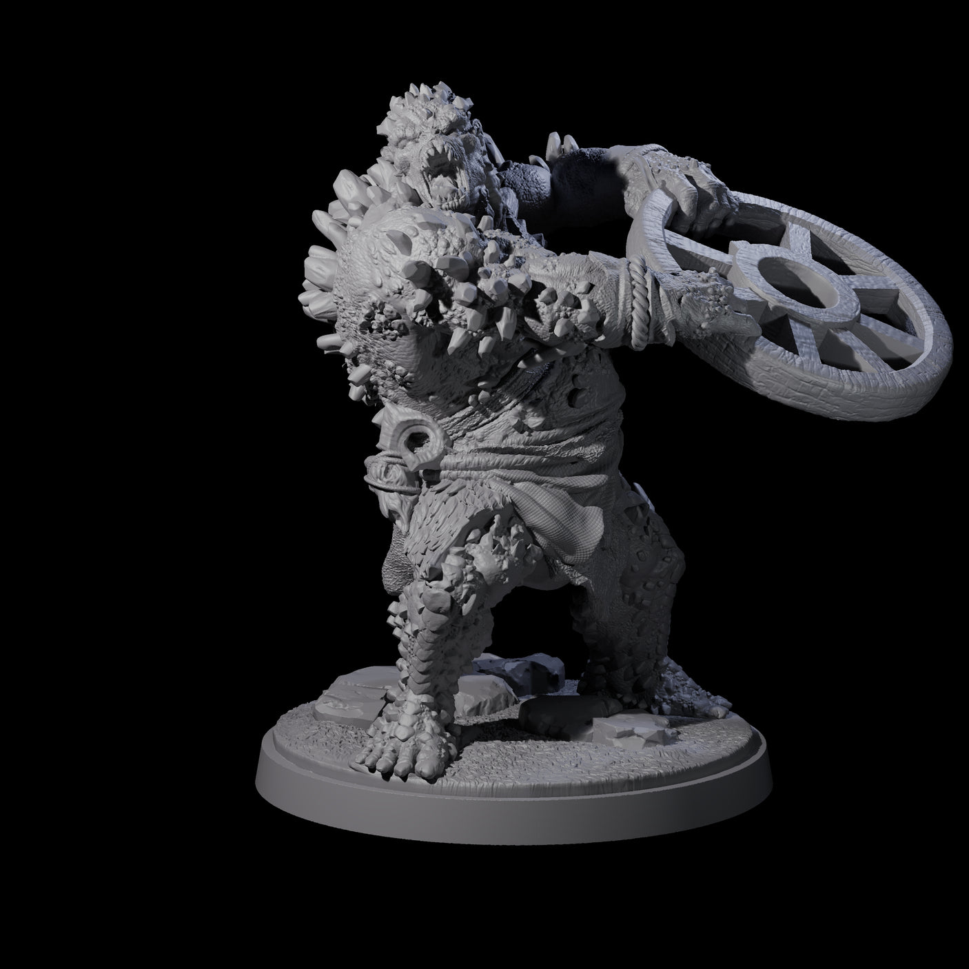 Rocky Ogre B Miniature for Dungeons and Dragons, Pathfinder or other TTRPGs