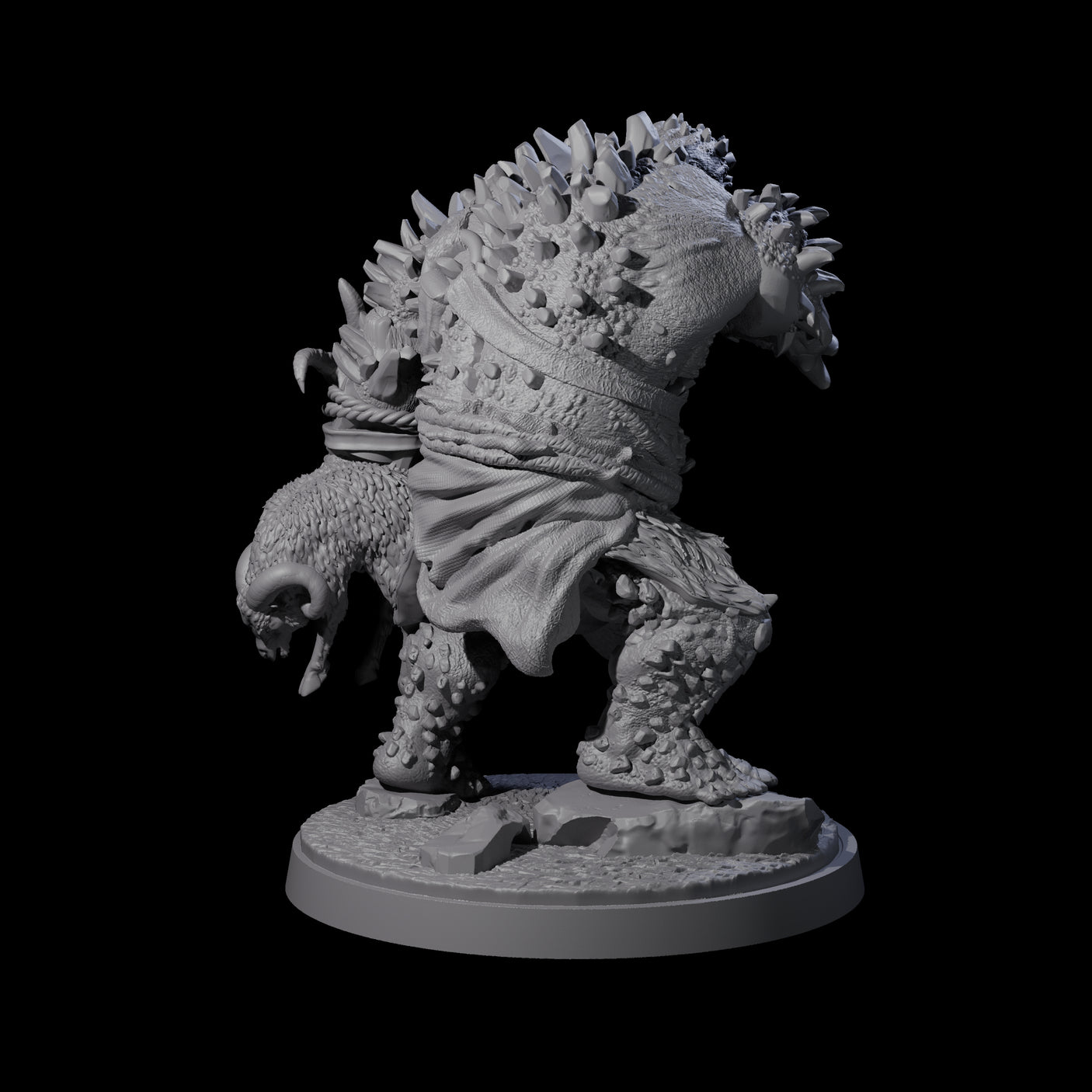 Rocky Ogre C Miniature for Dungeons and Dragons, Pathfinder or other TTRPGs