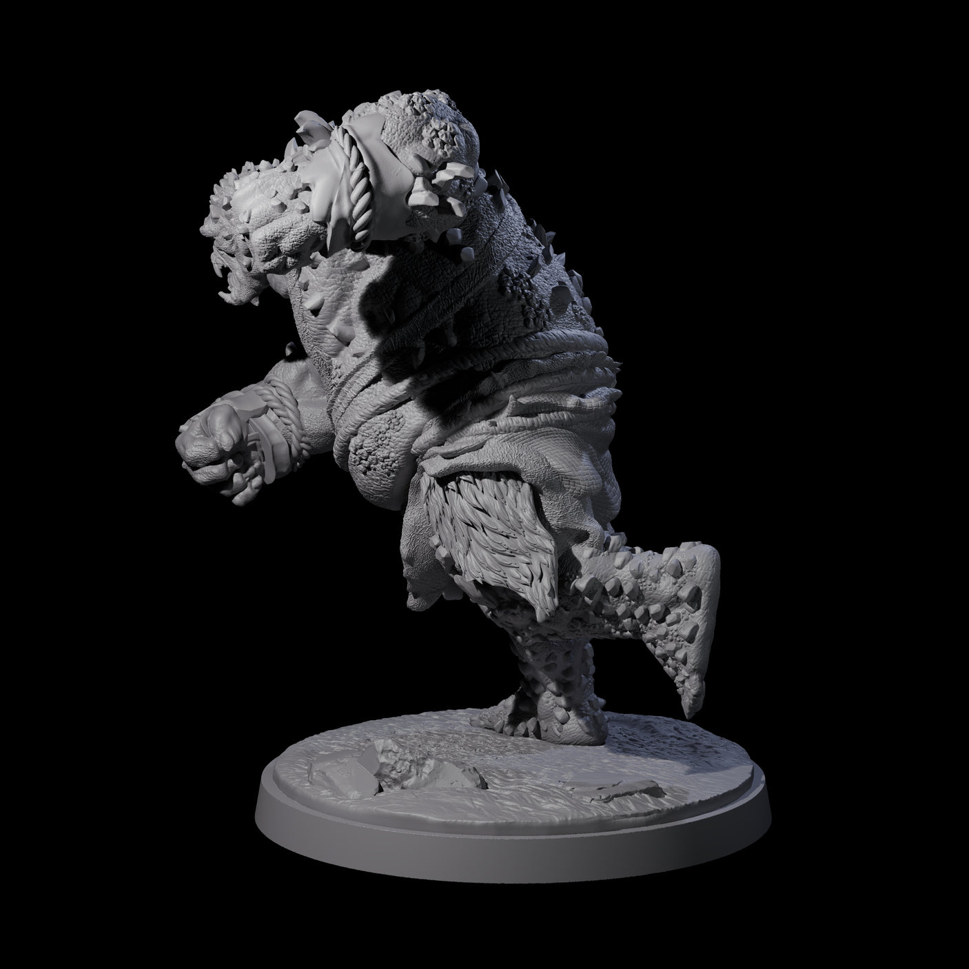 Rocky Ogre D Miniature for Dungeons and Dragons, Pathfinder or other TTRPGs