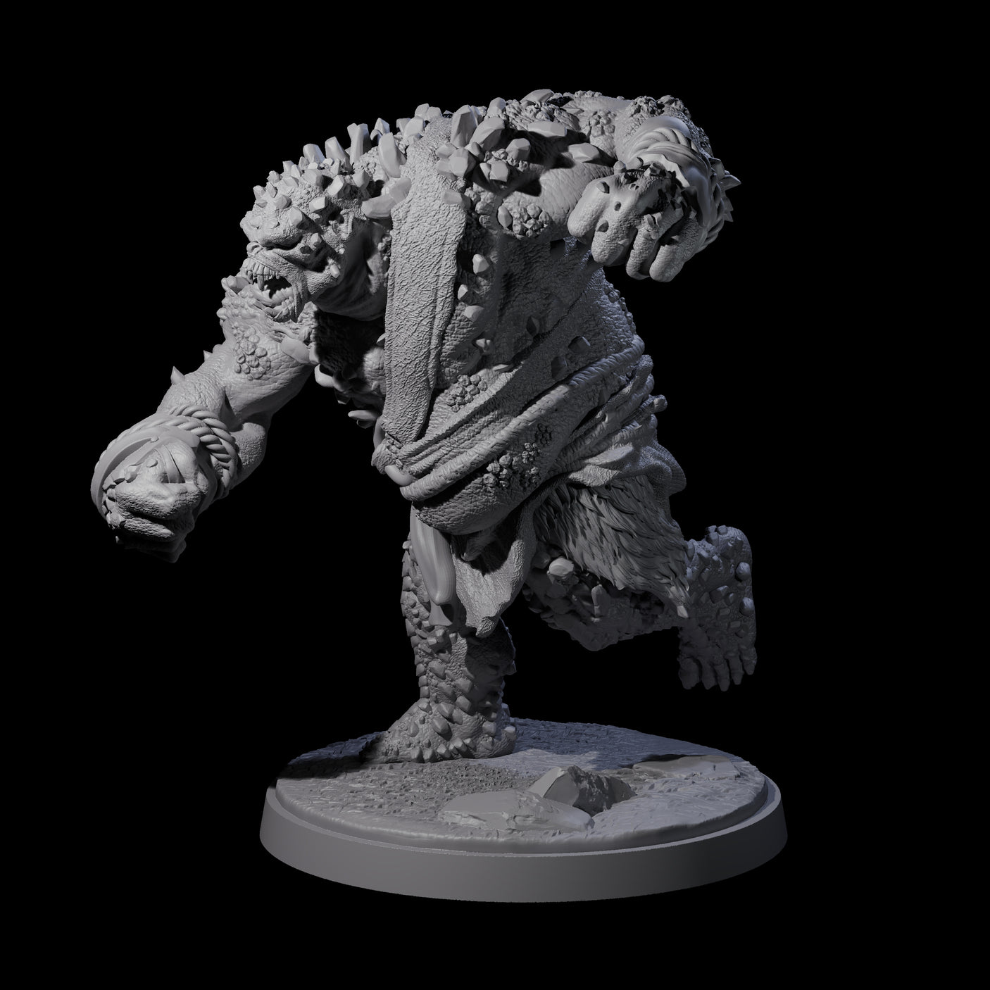 Rocky Ogre D Miniature for Dungeons and Dragons, Pathfinder or other TTRPGs
