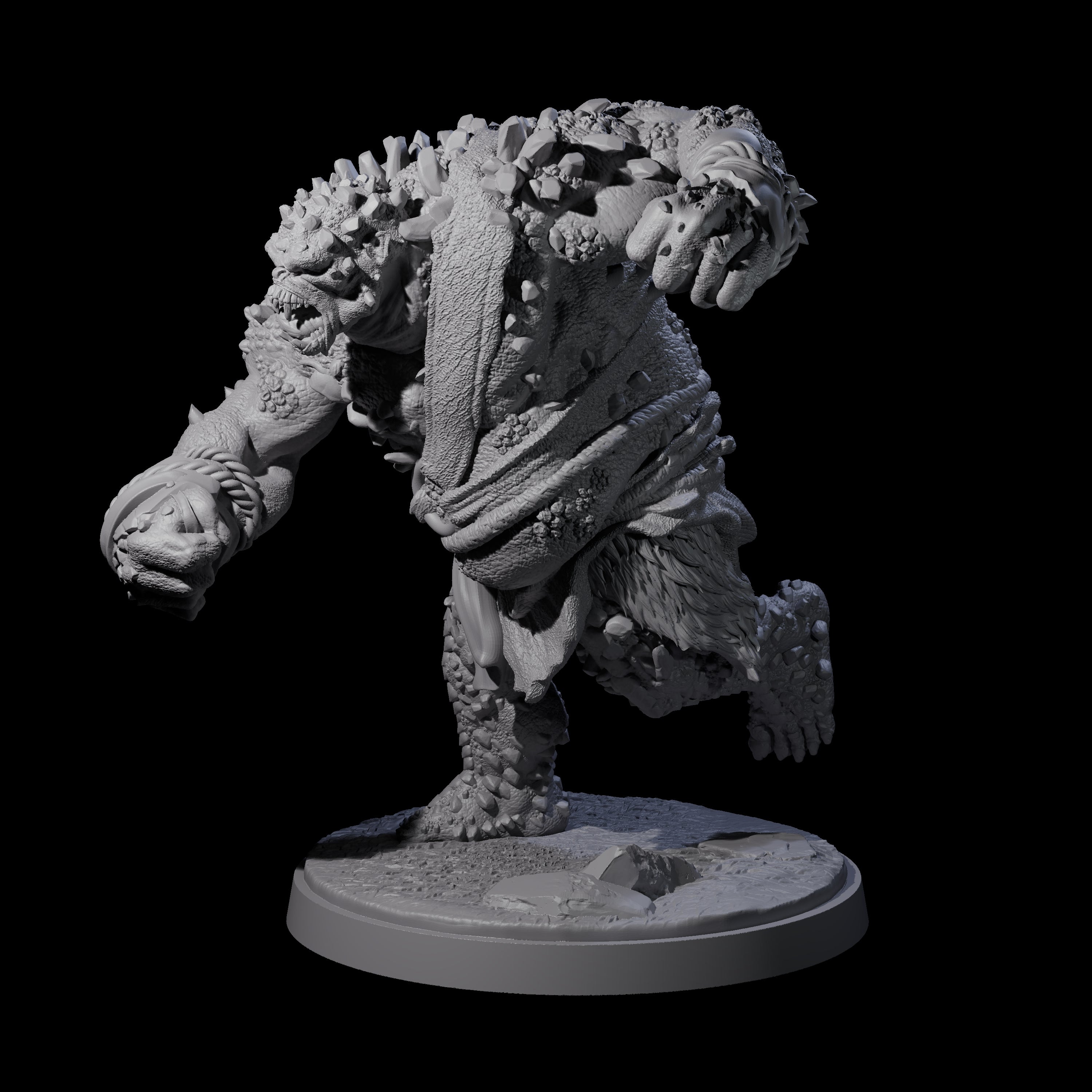 Rocky Ogre D Miniature for Dungeons and Dragons, Pathfinder or other TTRPGs