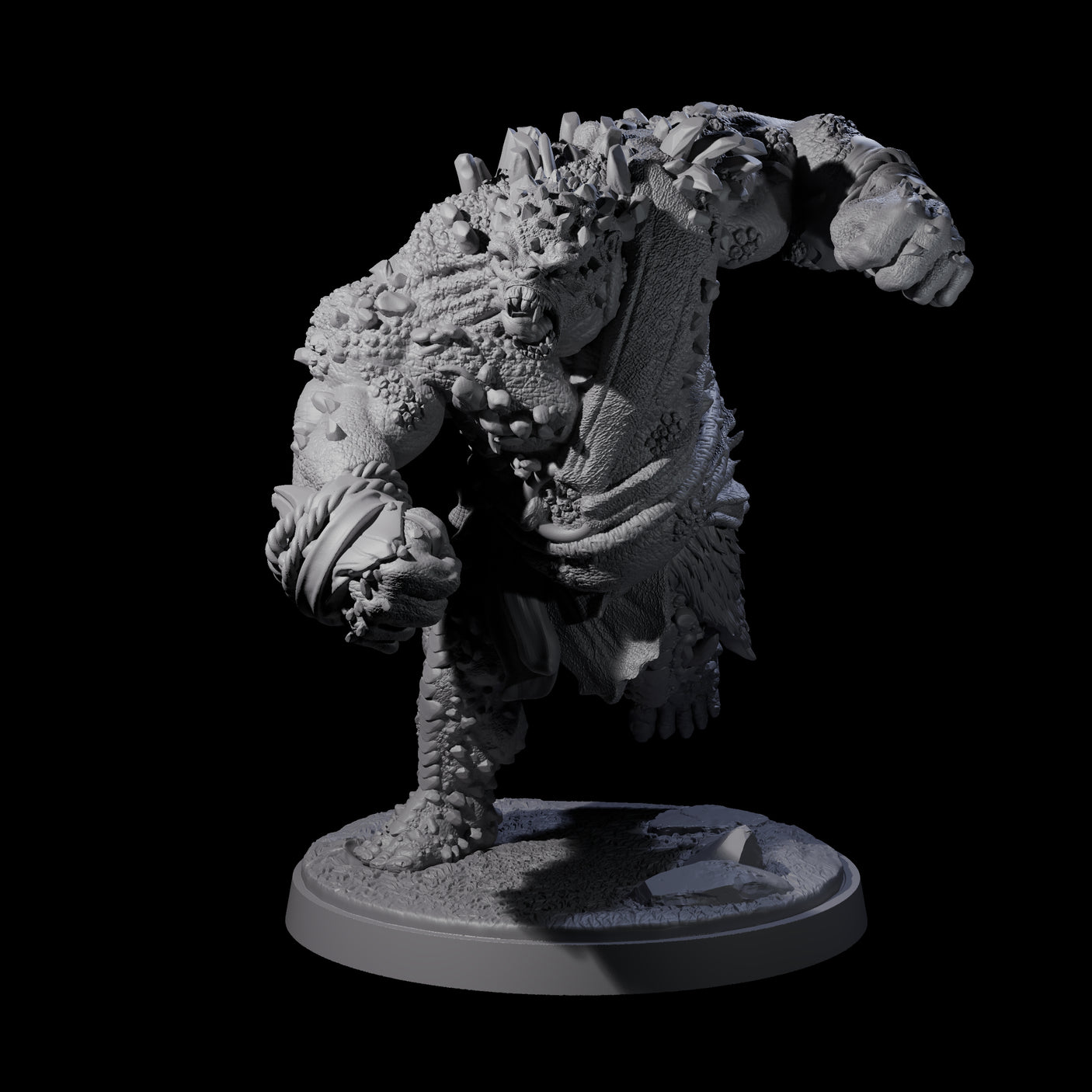 Rocky Ogre D Miniature for Dungeons and Dragons, Pathfinder or other TTRPGs