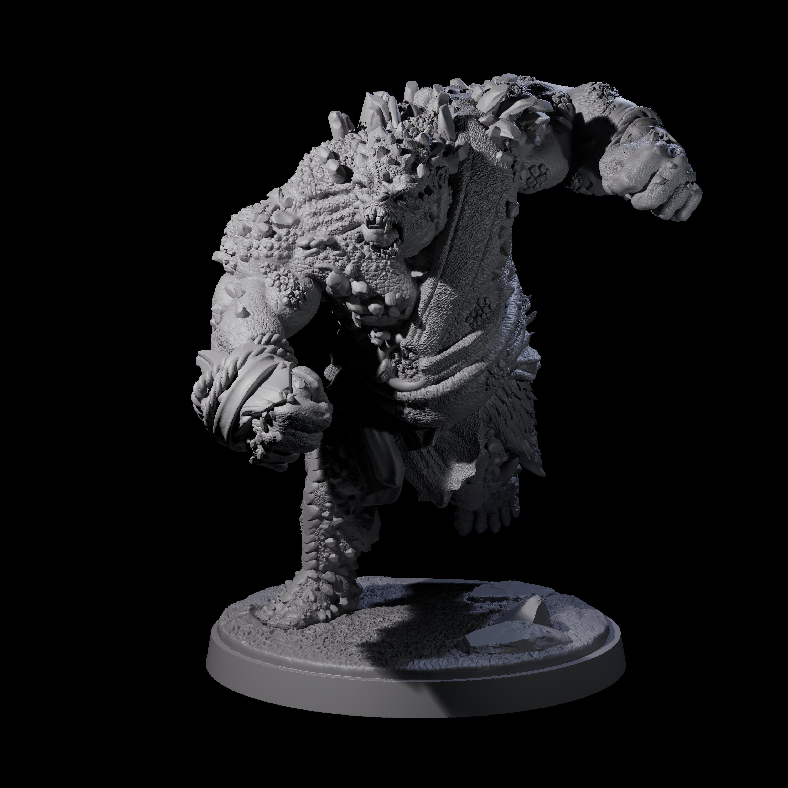 Rocky Ogre D Miniature for Dungeons and Dragons, Pathfinder or other TTRPGs