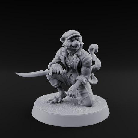 Roguish Tabaxi Pirate Miniature for Dungeons and Dragons, Pathfinder or other TTRPGs
