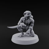 Roguish Tabaxi Pirate Miniature for Dungeons and Dragons, Pathfinder or other TTRPGs