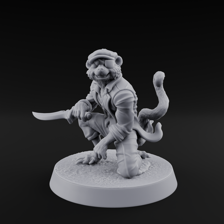 Roguish Tabaxi Pirate Miniature for Dungeons and Dragons, Pathfinder or other TTRPGs
