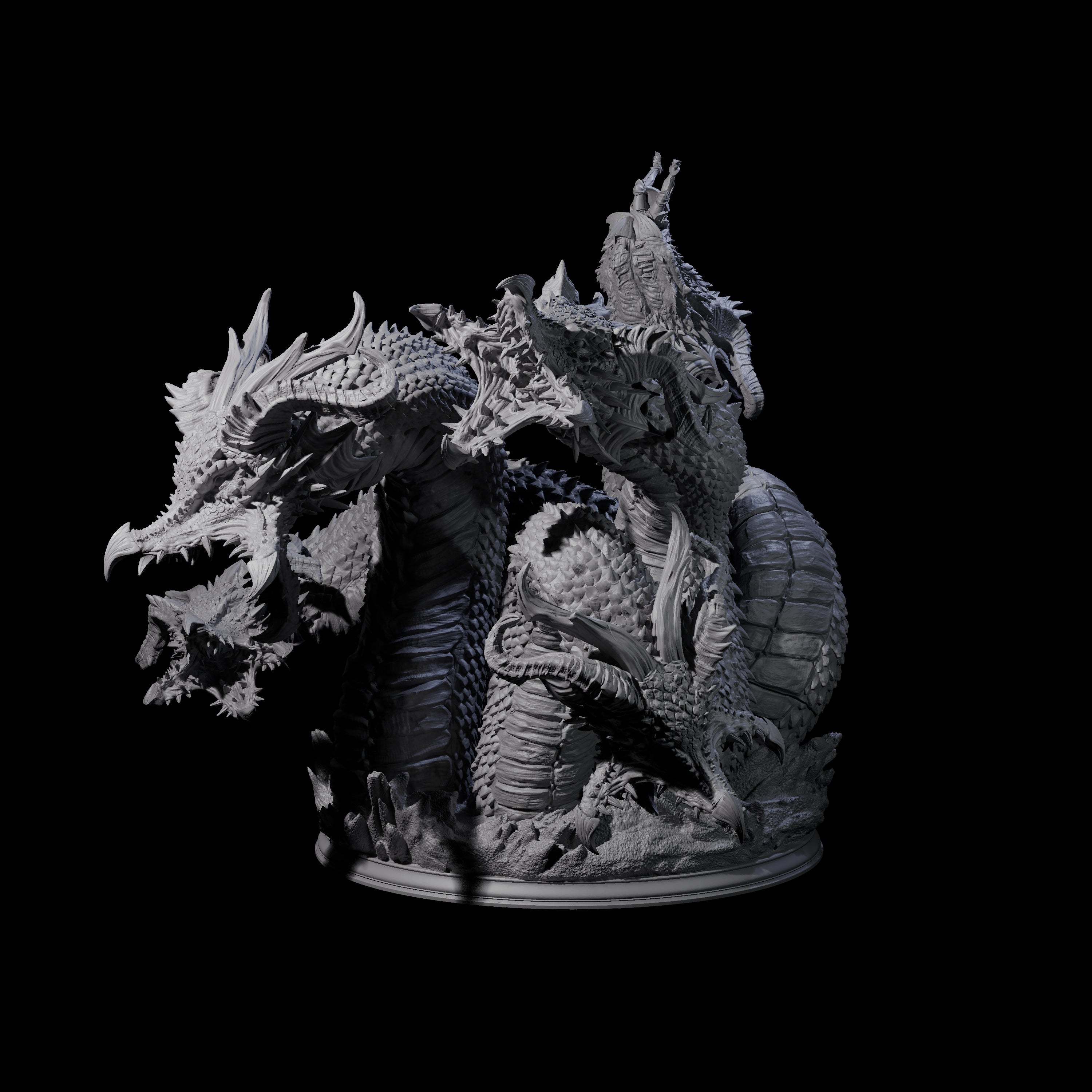 Roiling Hydra Monster Miniature for Dungeons and Dragons, Pathfinder or other TTRPGs