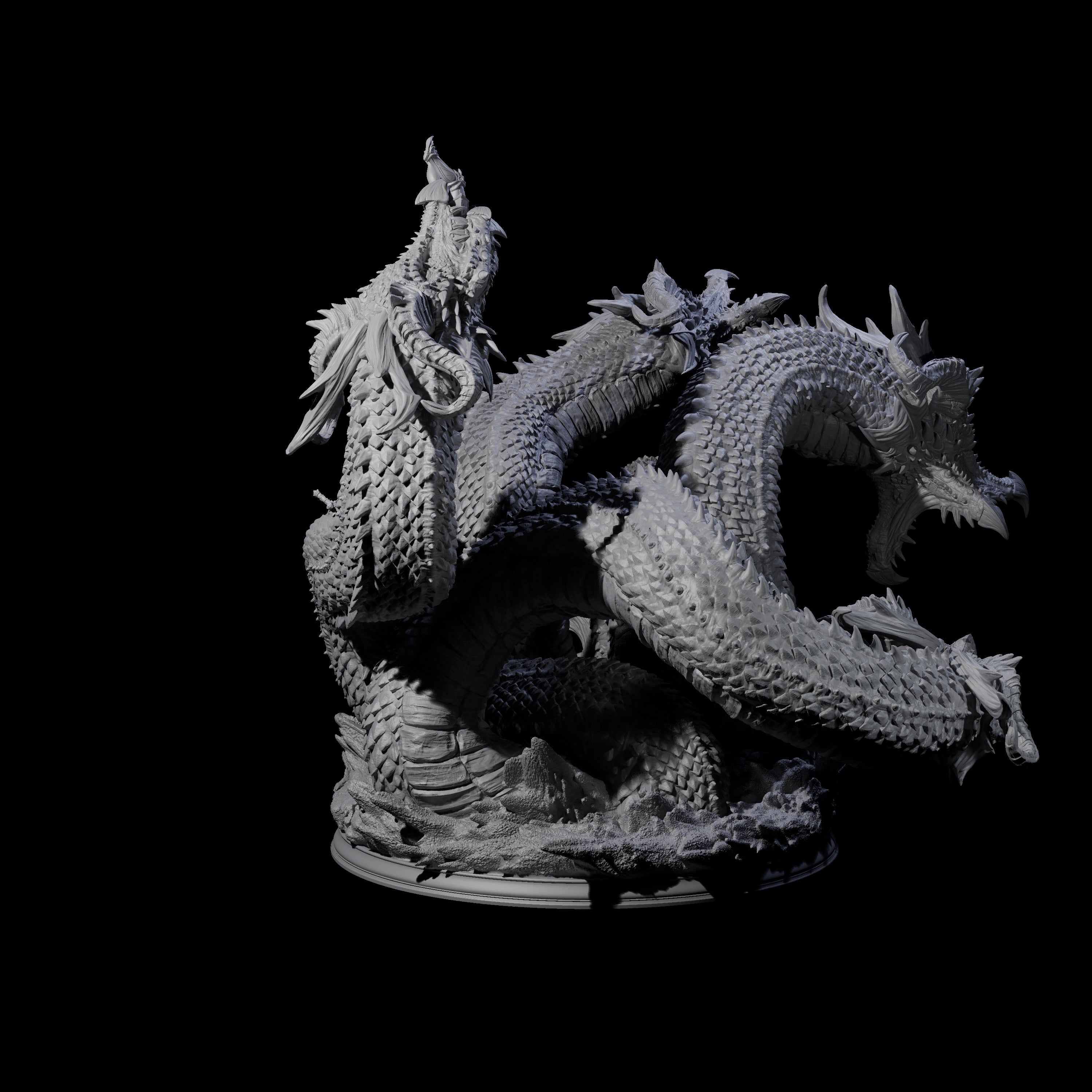Roiling Hydra Monster Miniature for Dungeons and Dragons, Pathfinder or other TTRPGs