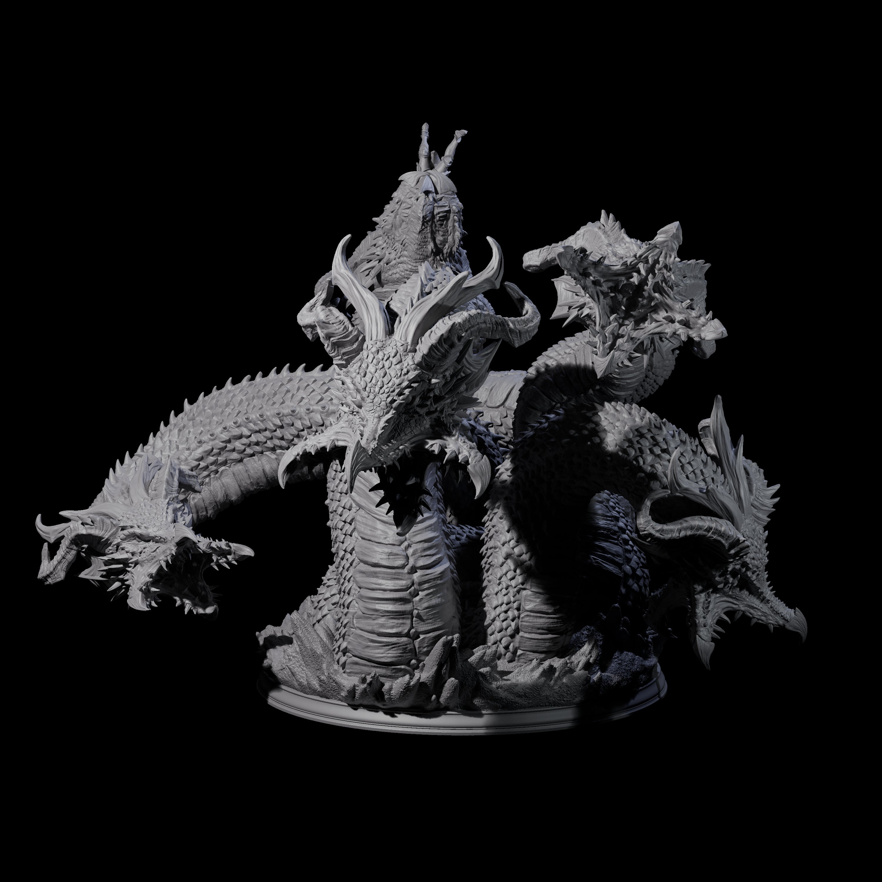 Roiling Hydra Monster Miniature for Dungeons and Dragons, Pathfinder or other TTRPGs