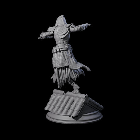 Roof Running Female Assassin Miniature for Dungeons and Dragons, Pathfinder or other TTRPGs