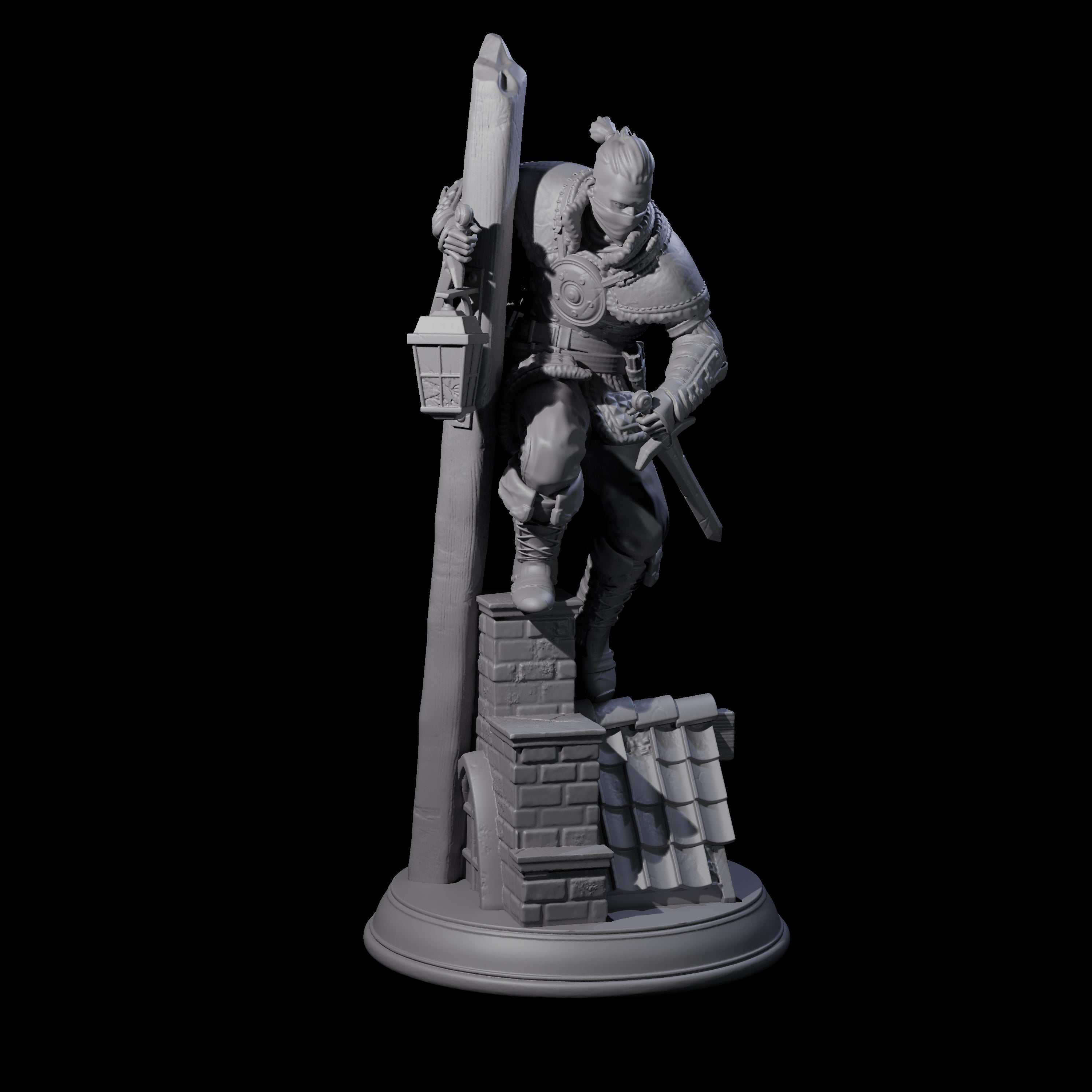 Rooftop Assassin B Miniature for Dungeons and Dragons, Pathfinder or other TTRPGs