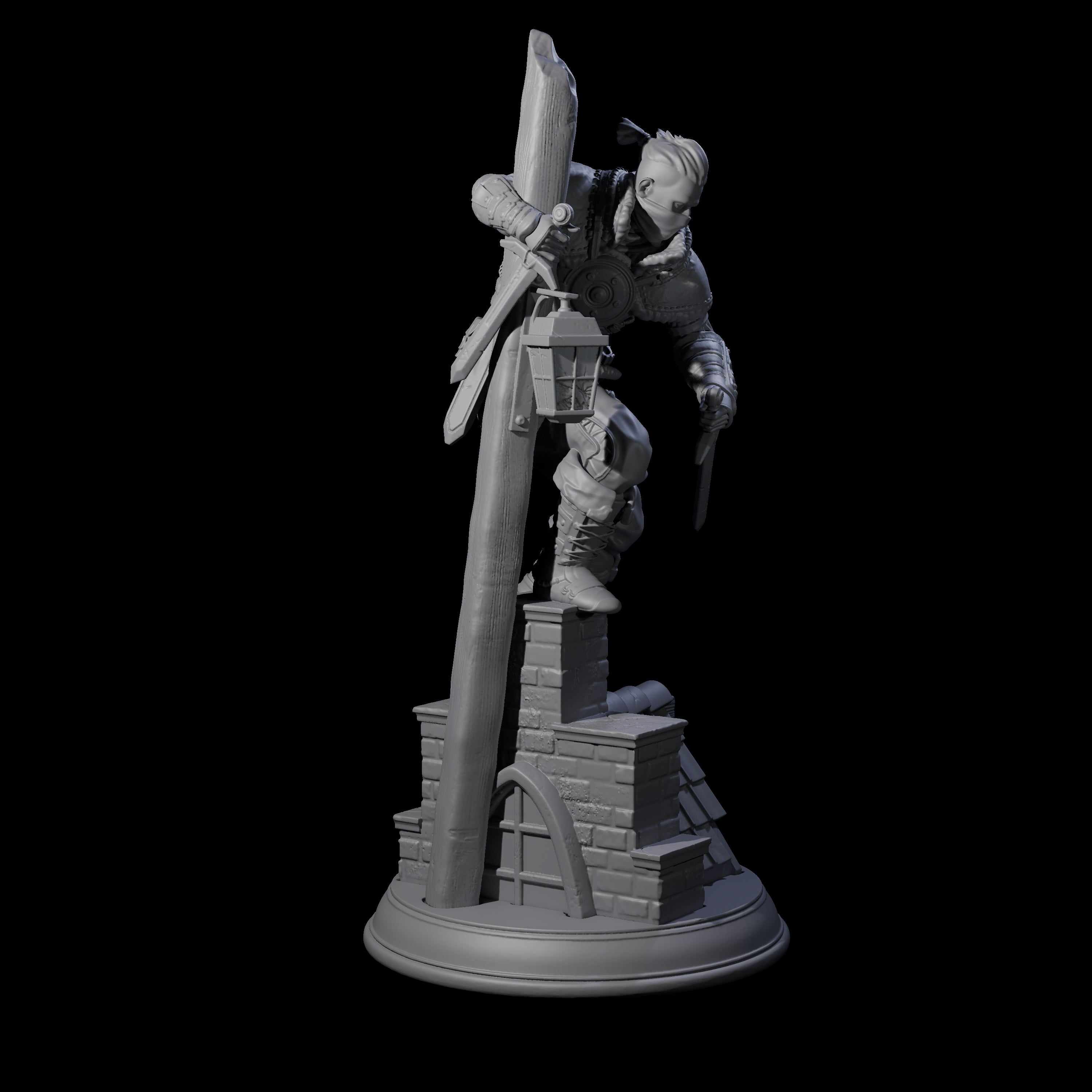 Rooftop Assassin B Miniature for Dungeons and Dragons, Pathfinder or other TTRPGs