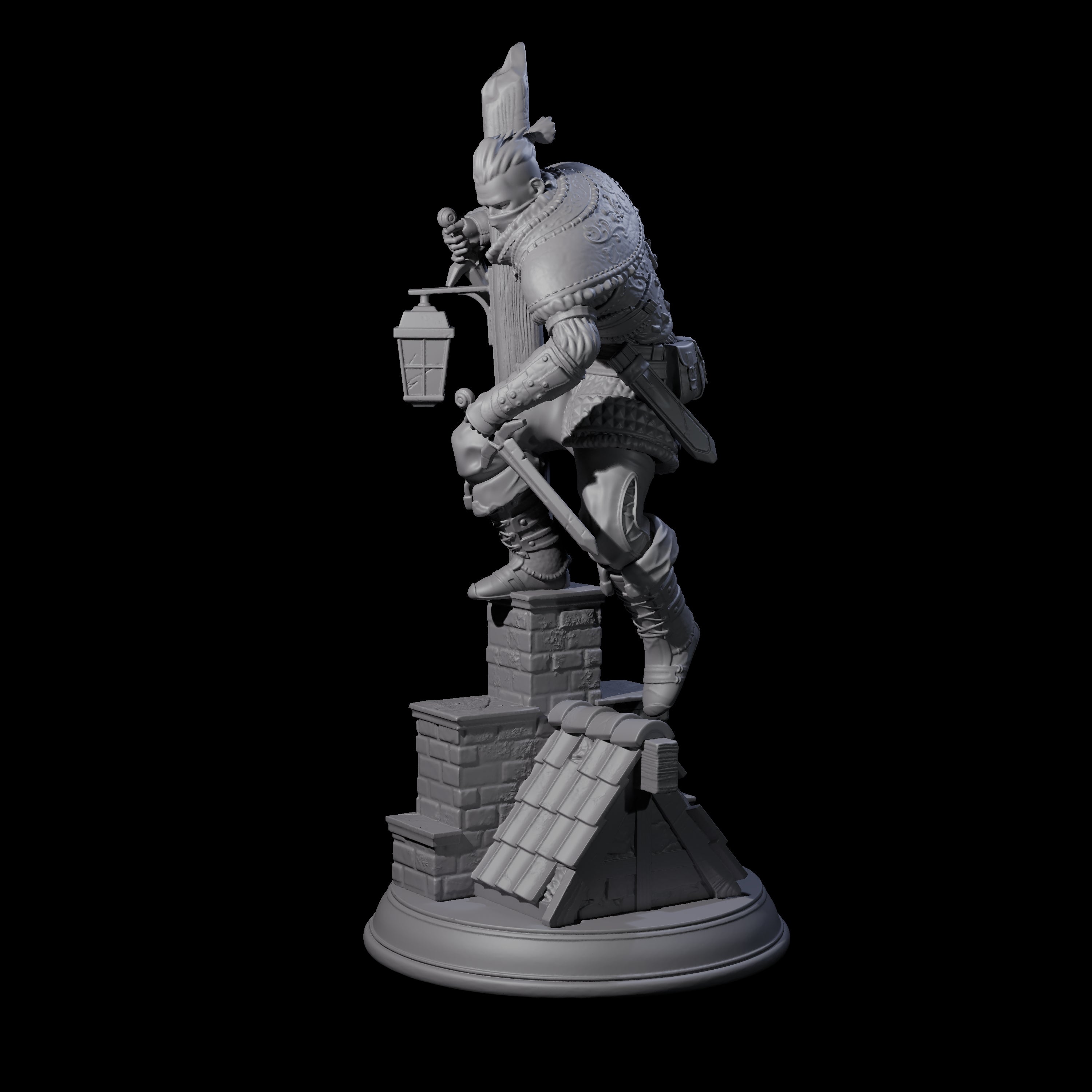 Rooftop Assassin B Miniature for Dungeons and Dragons, Pathfinder or other TTRPGs