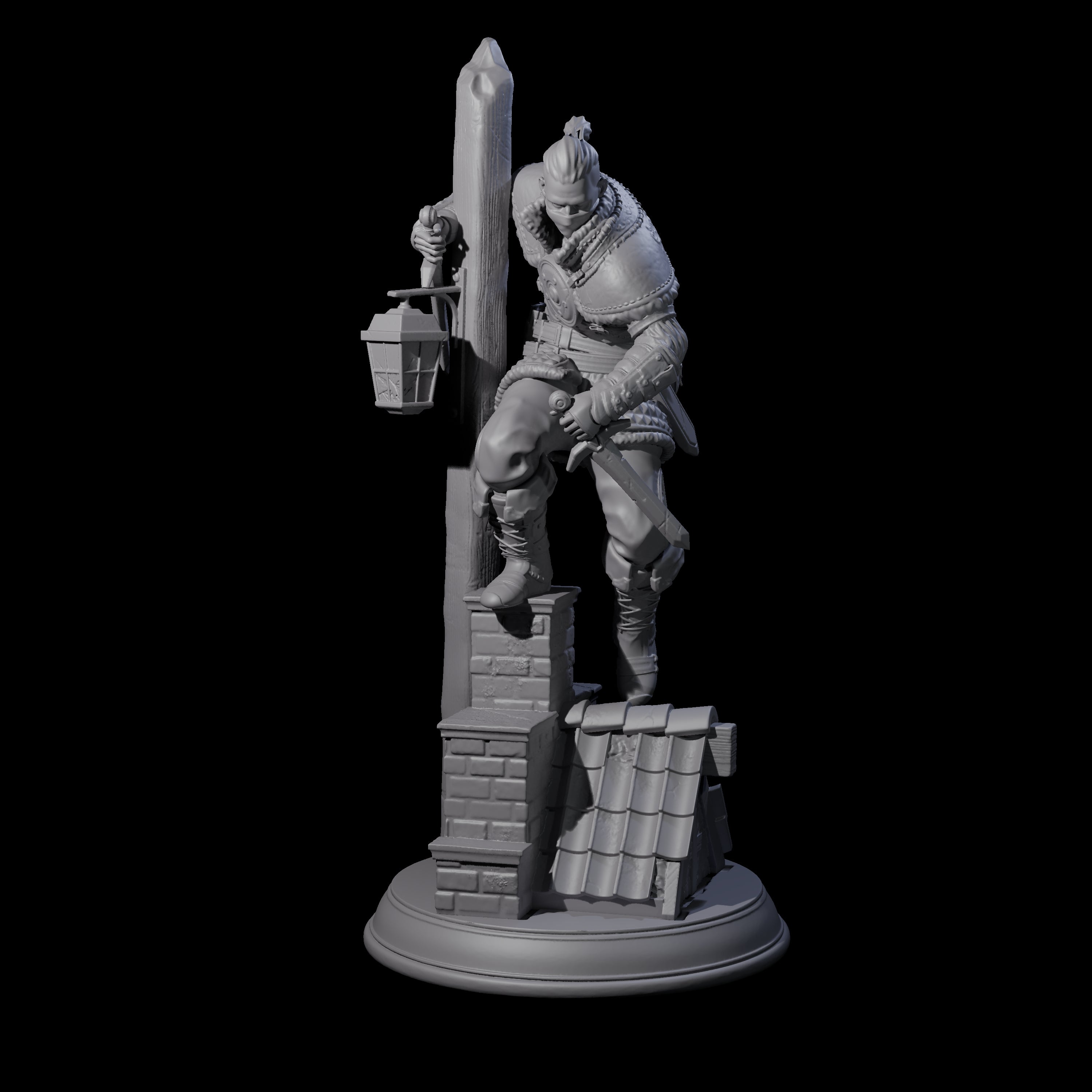 Rooftop Assassin B Miniature for Dungeons and Dragons, Pathfinder or other TTRPGs