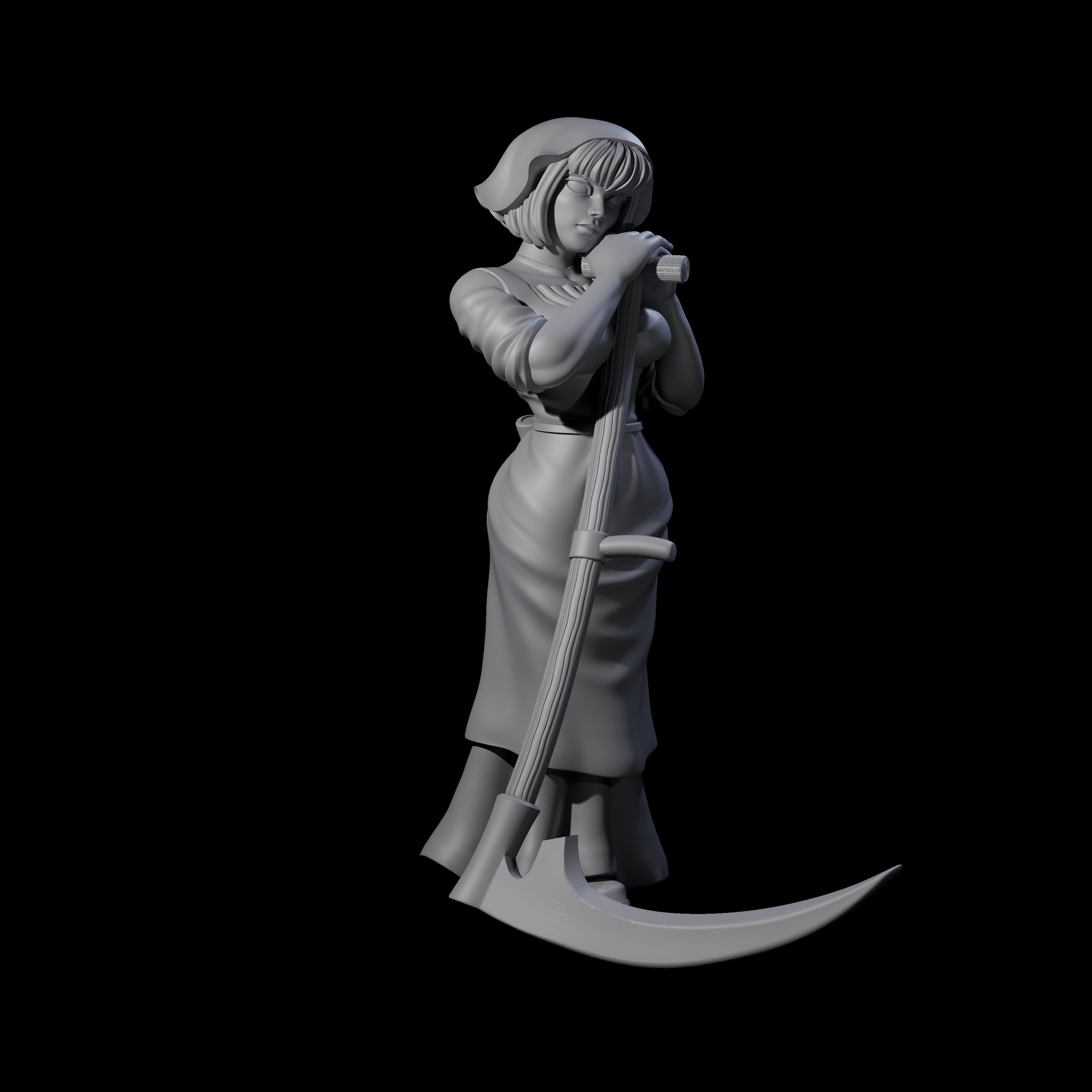 Rosalia - Resting Farm Hand Miniature for Dungeons and Dragons, Pathfinder or other TTRPGs
