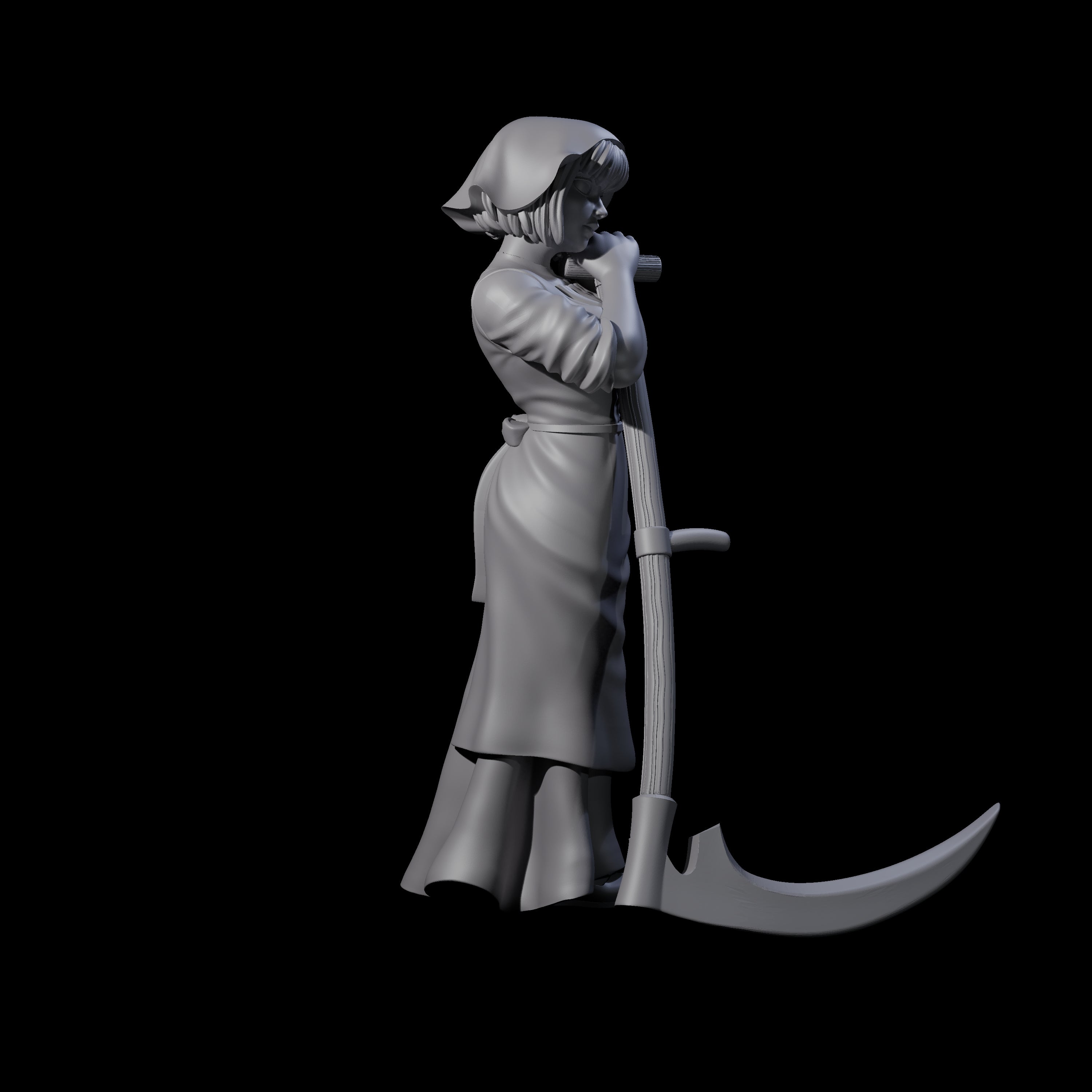 Rosalia - Resting Farm Hand Miniature for Dungeons and Dragons, Pathfinder or other TTRPGs