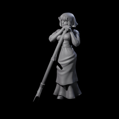 Rosalia - Resting Farm Hand Miniature for Dungeons and Dragons, Pathfinder or other TTRPGs