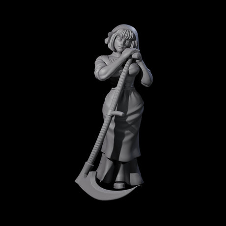 Rosalia - Resting Farm Hand Miniature for Dungeons and Dragons, Pathfinder or other TTRPGs