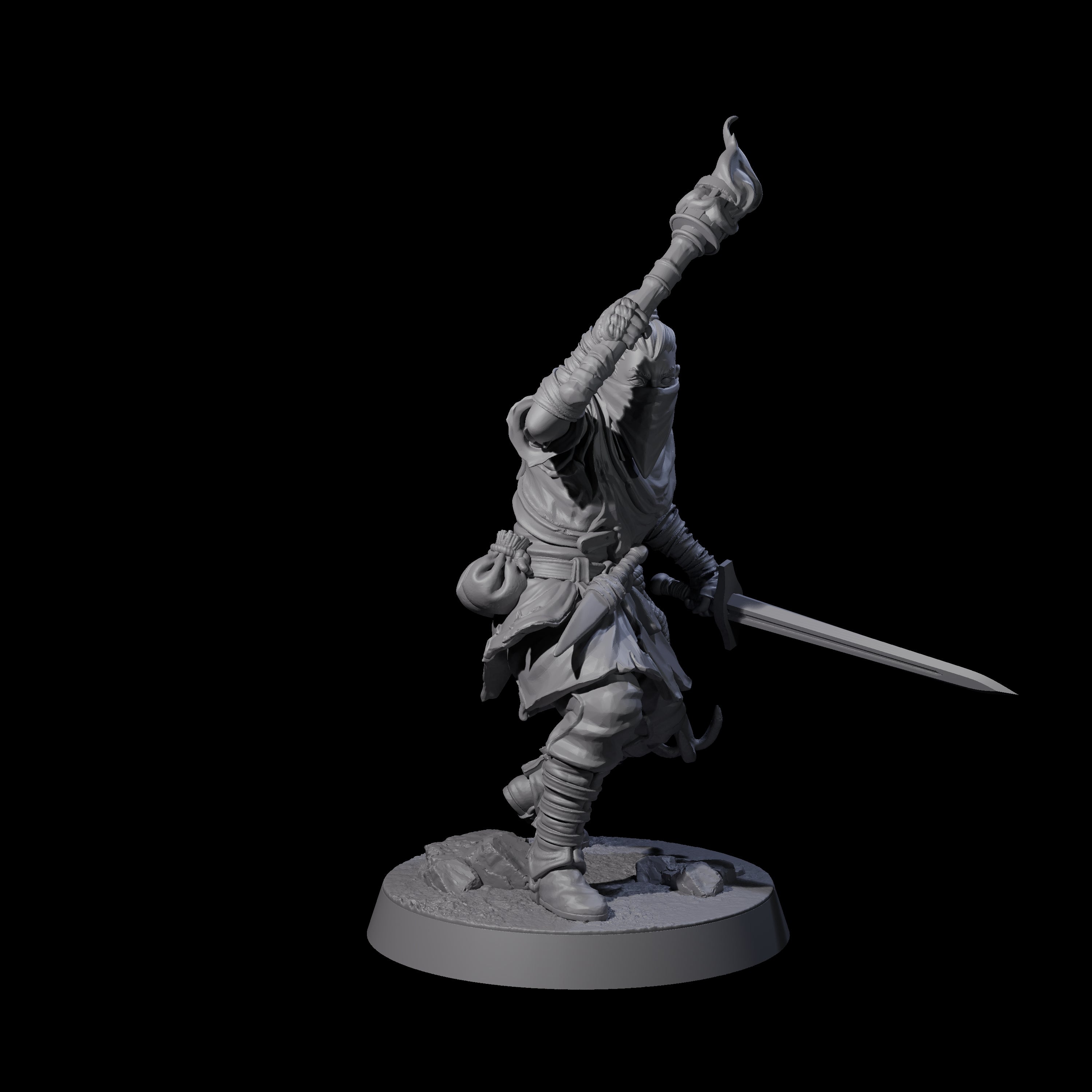 Rough Road Bandit B Miniature for Dungeons and Dragons, Pathfinder or other TTRPGs