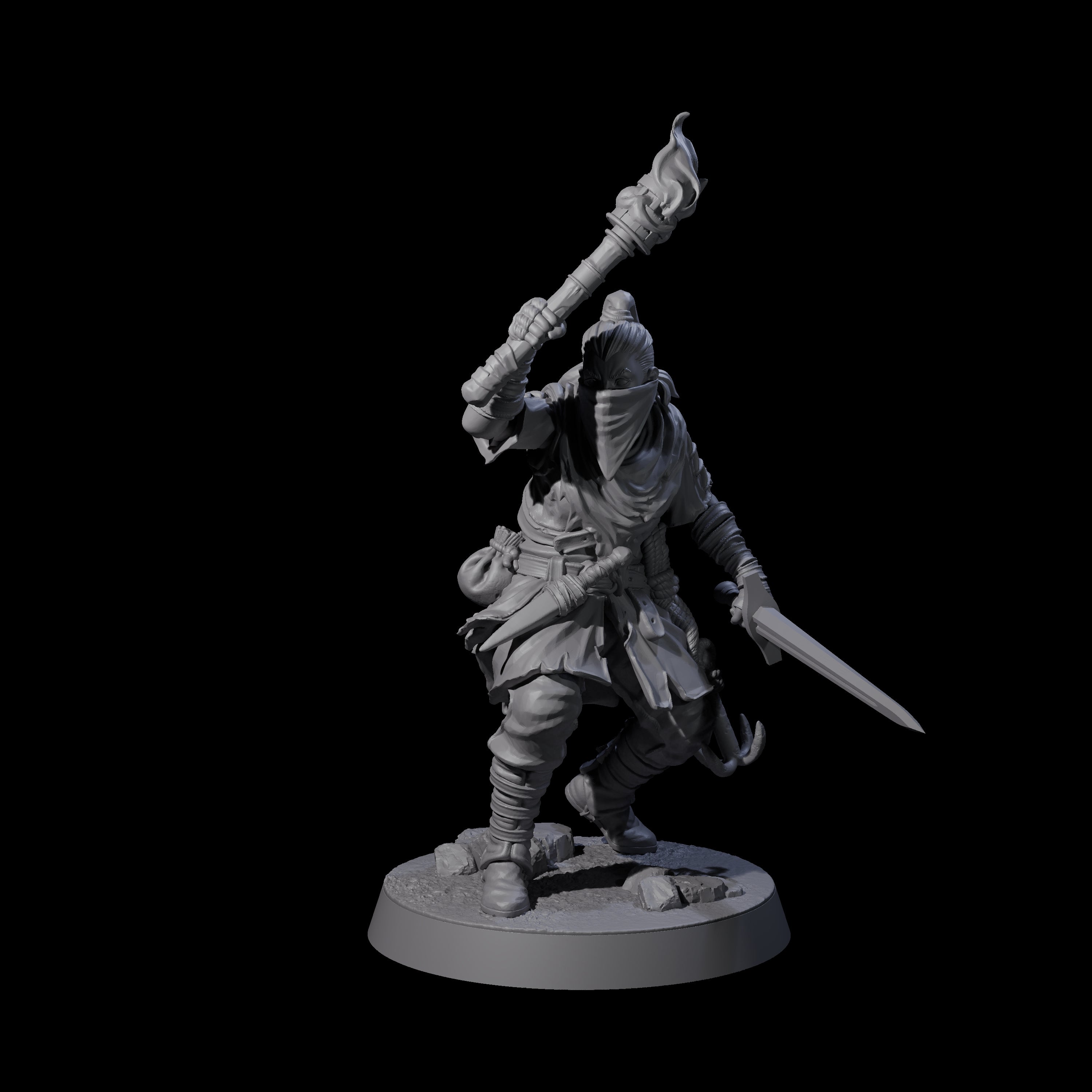 Rough Road Bandit B Miniature for Dungeons and Dragons, Pathfinder or other TTRPGs