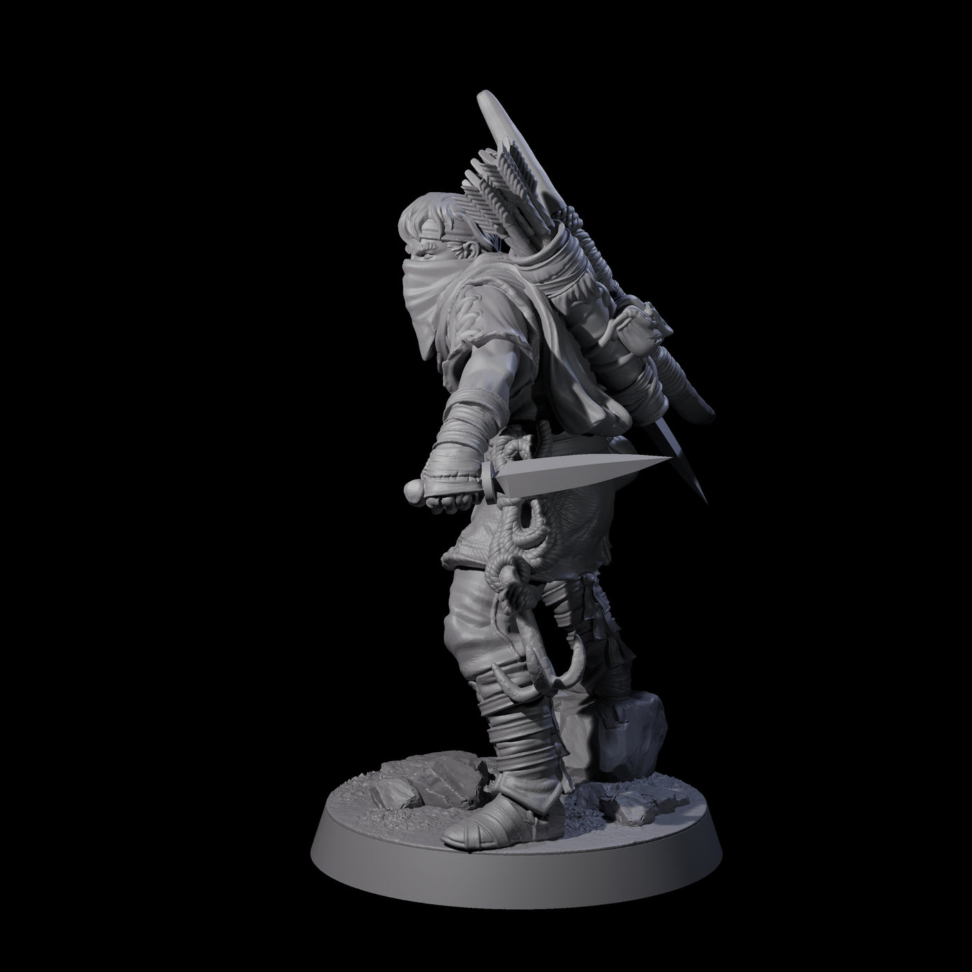 Rough Road Bandit D Miniature for Dungeons and Dragons, Pathfinder or other TTRPGs