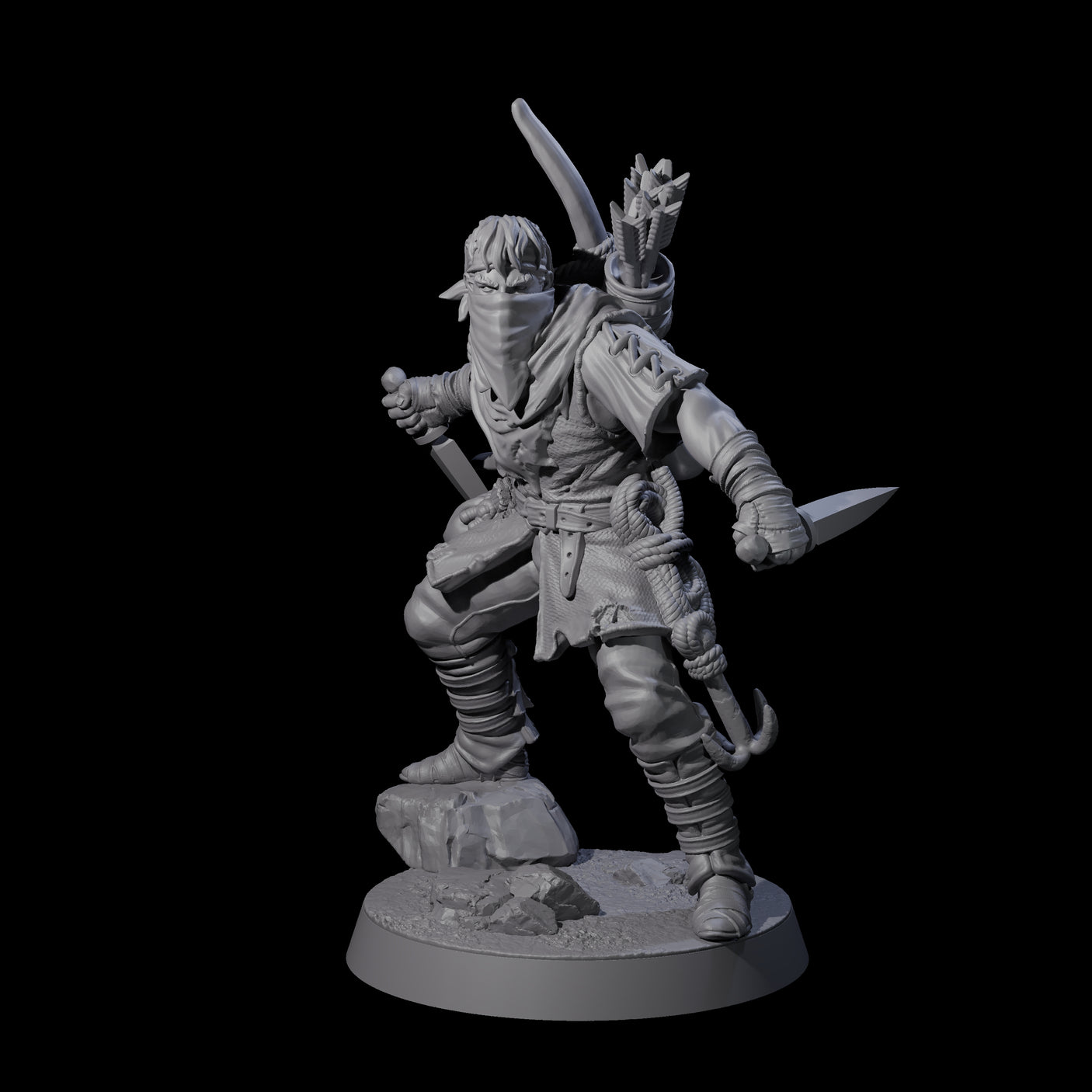 Rough Road Bandit D Miniature for Dungeons and Dragons, Pathfinder or other TTRPGs