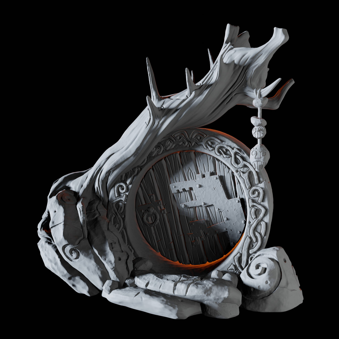 Round Door Miniature for Dungeons and Dragons, Pathfinder or other TTRPGs
