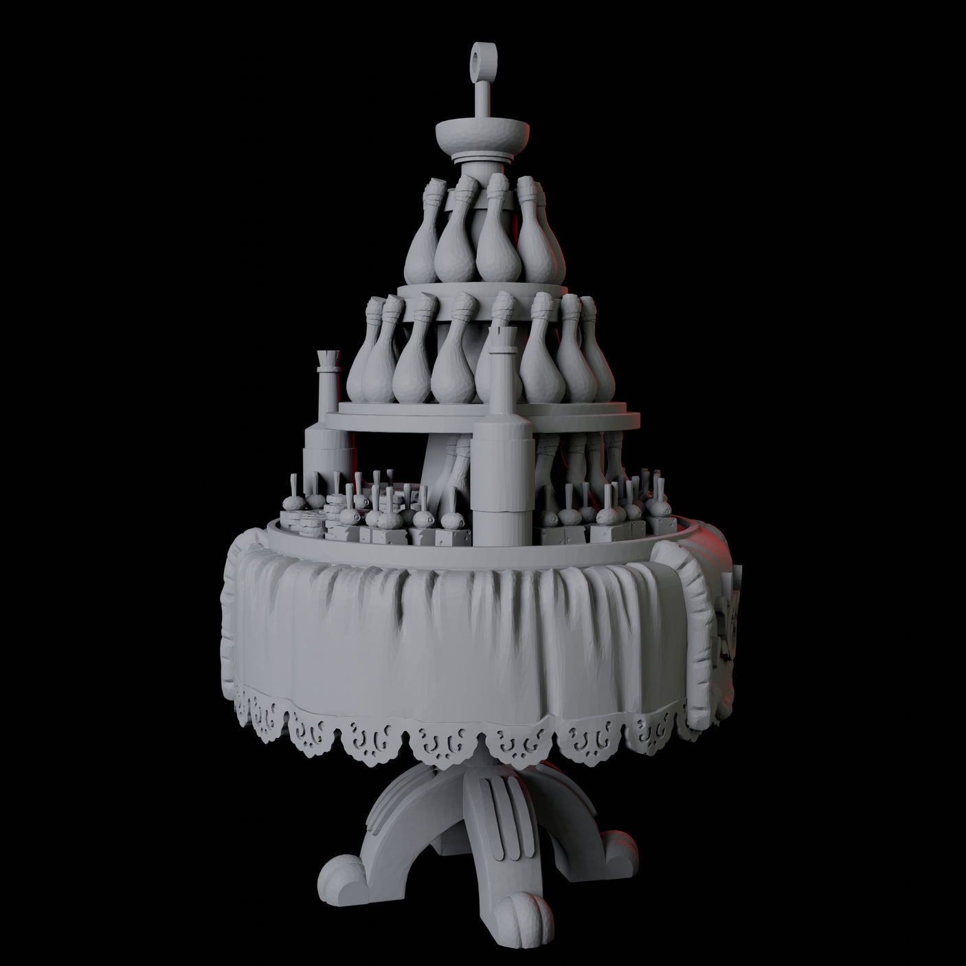 Round Feast Table Miniature for Dungeons and Dragons, Pathfinder or other TTRPGs