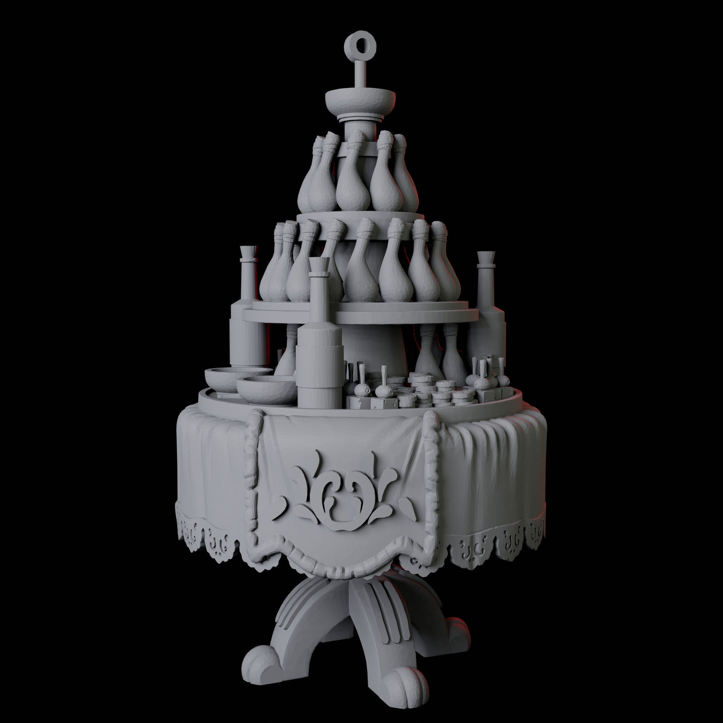Round Feast Table Miniature for Dungeons and Dragons, Pathfinder or other TTRPGs