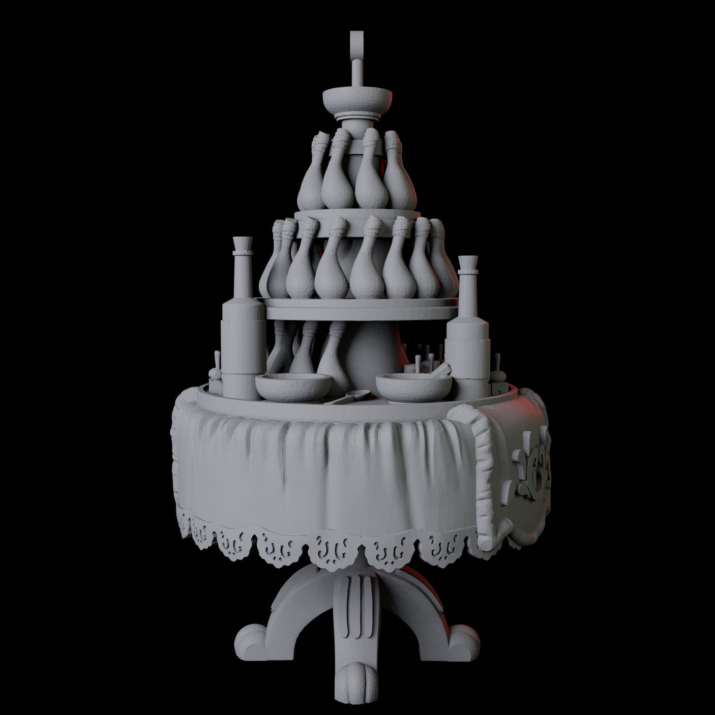 Round Feast Table Miniature for Dungeons and Dragons, Pathfinder or other TTRPGs