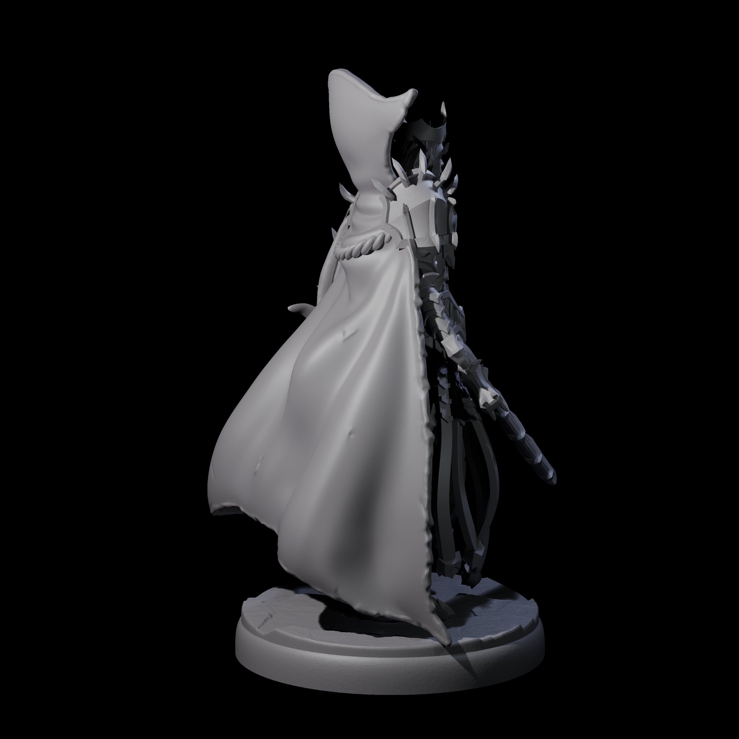 Royal Dark Elf Knight B Miniature for Dungeons and Dragons, Pathfinder or other TTRPGs
