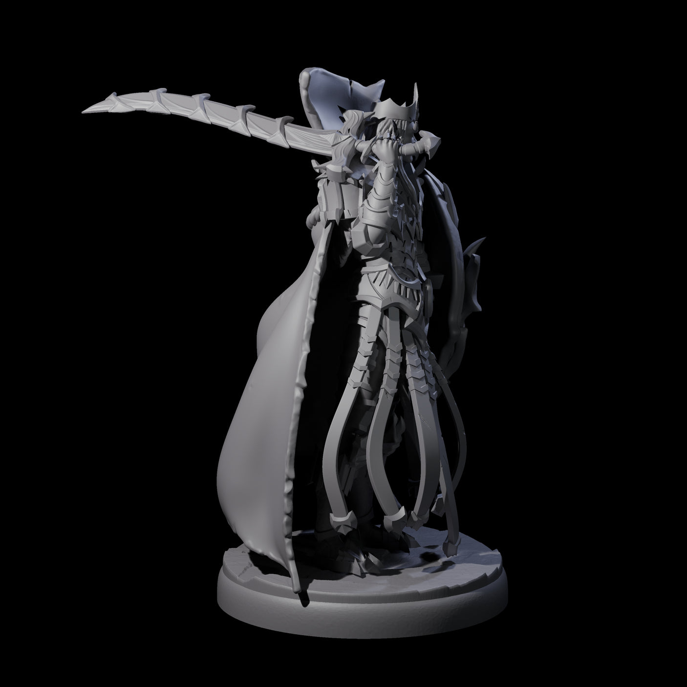 Royal Dark Elf Knight C Miniature for Dungeons and Dragons, Pathfinder or other TTRPGs