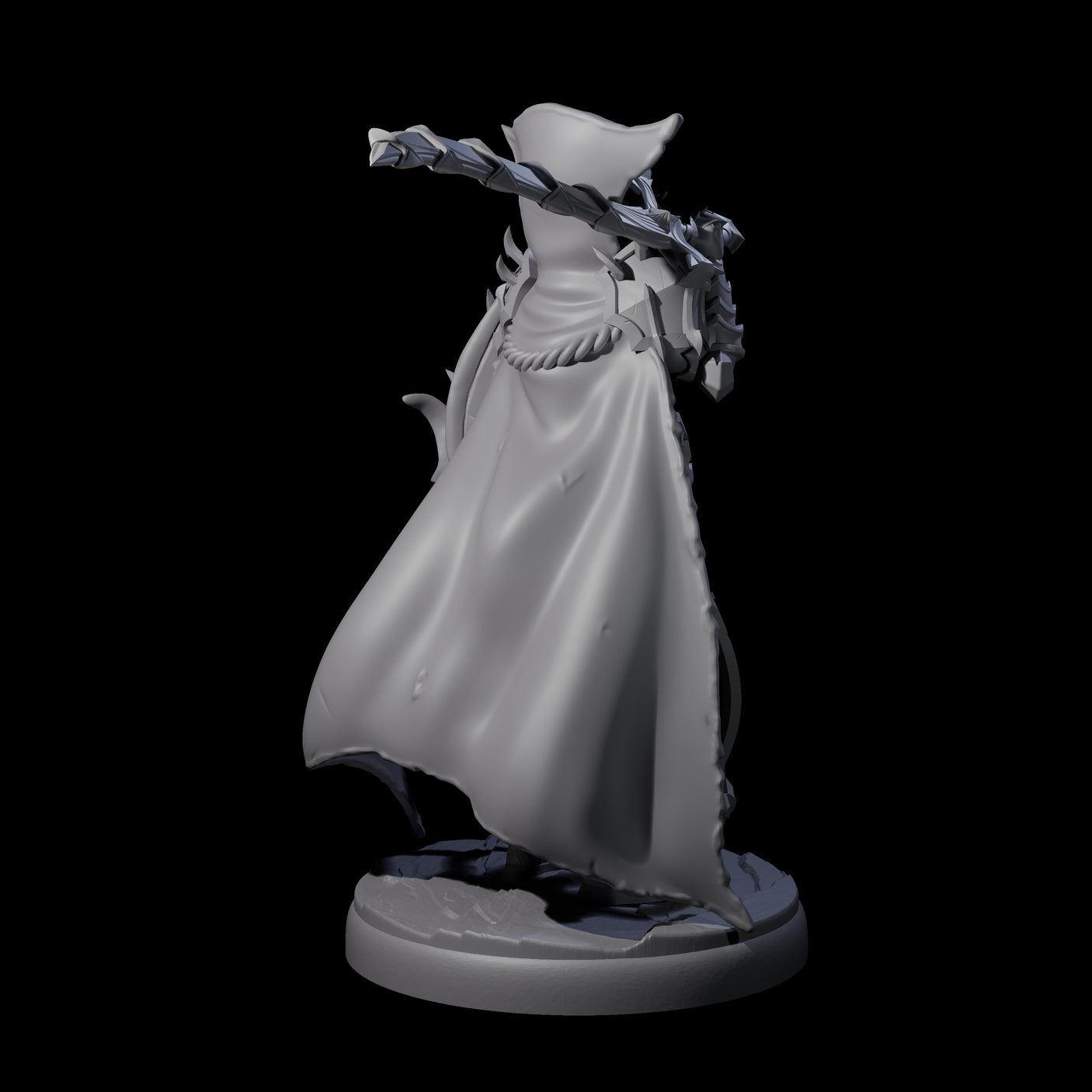 Royal Dark Elf Knight C Miniature for Dungeons and Dragons, Pathfinder or other TTRPGs
