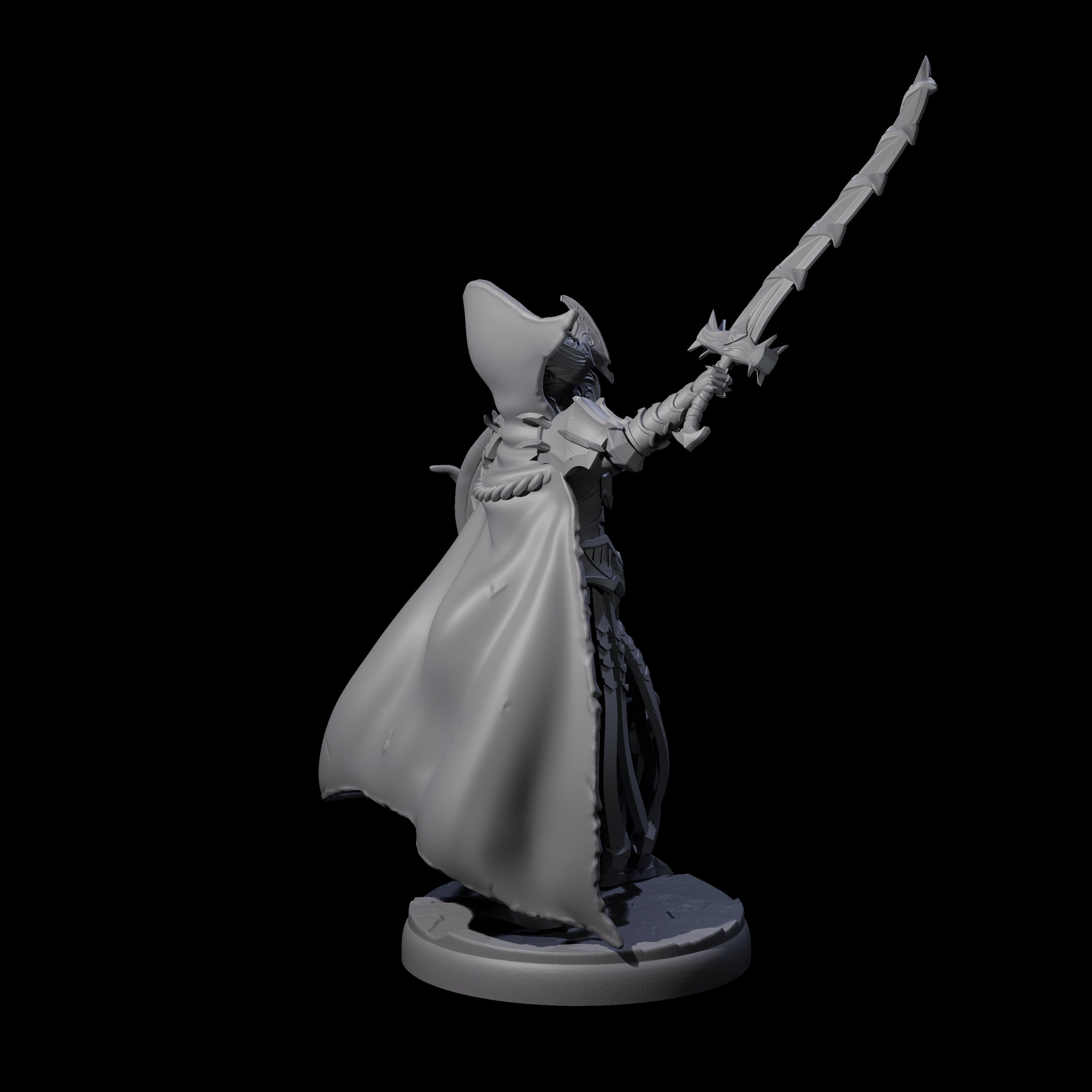 Royal Dark Elf Knight Champion Miniature for Dungeons and Dragons, Pathfinder or other TTRPGs
