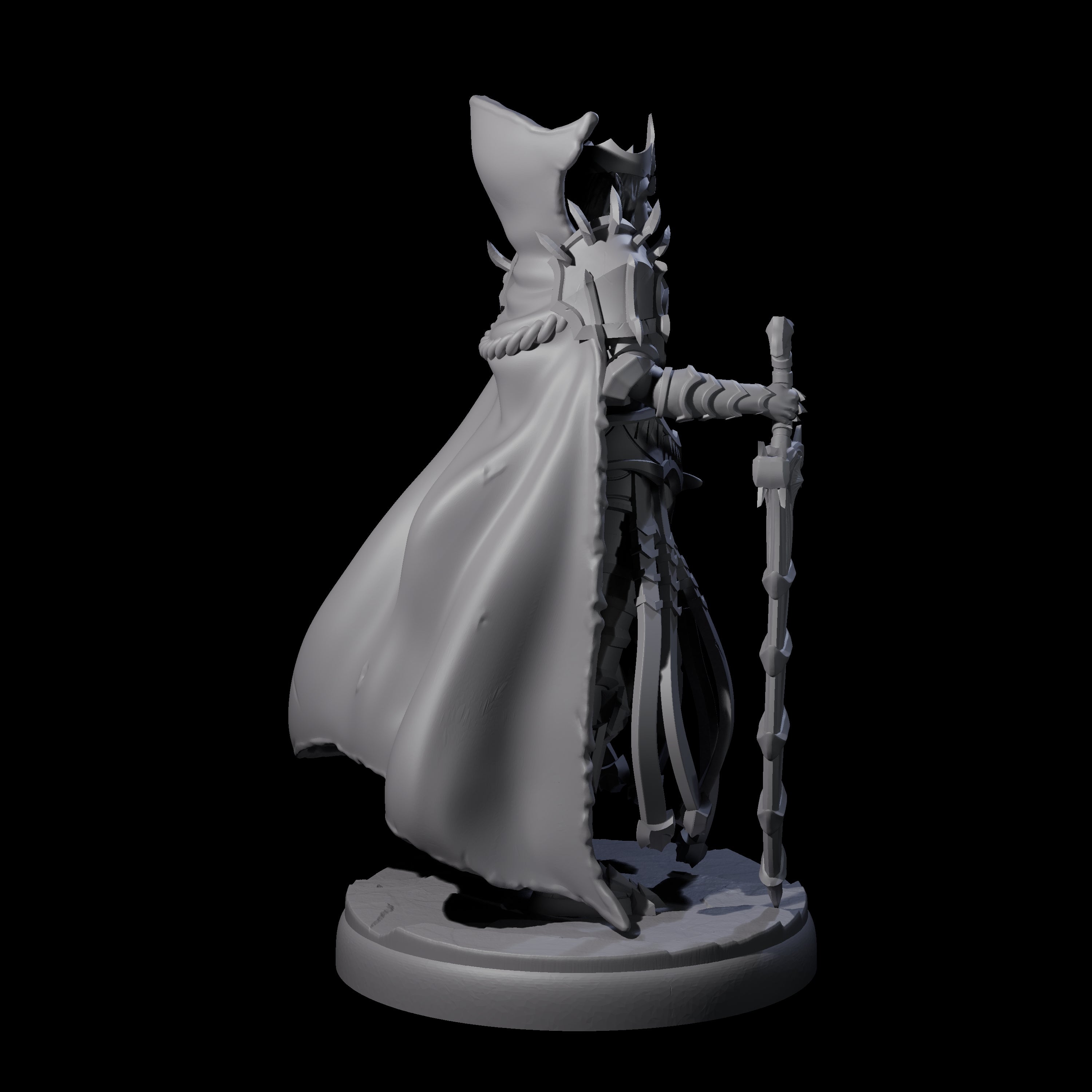 Royal Dark Elf Knight D Miniature for Dungeons and Dragons, Pathfinder or other TTRPGs