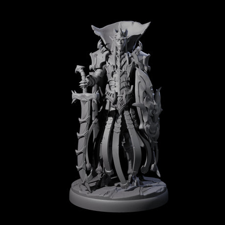 Royal Dark Elf Knight D Miniature for Dungeons and Dragons, Pathfinder or other TTRPGs